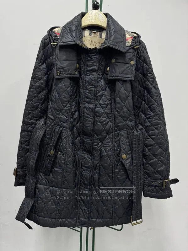 Burberry Burberry Black Cotton Check Quilted Jacket. Size M / US 6-8 / IT 42-44 - 1 Thumbnail