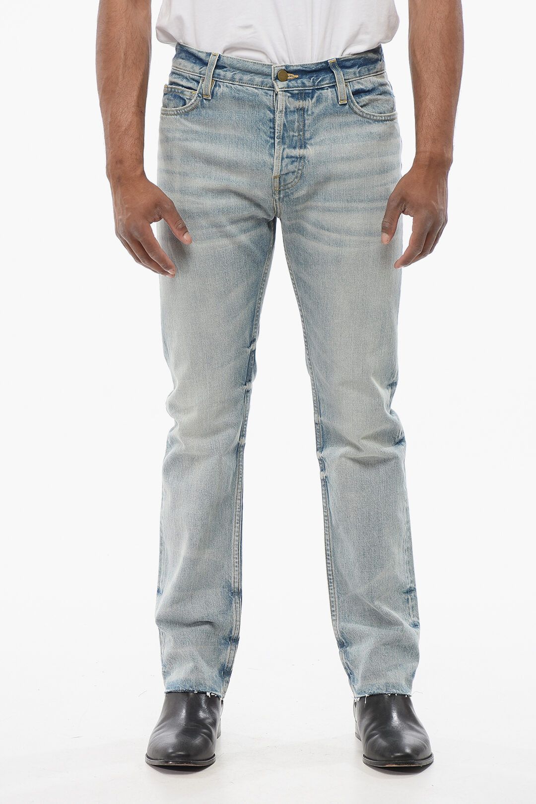 Fear of God og1mm0825 Slim Fit Delavè Denims In Light Blue Size US 30 / EU 46 - 1 Thumbnail