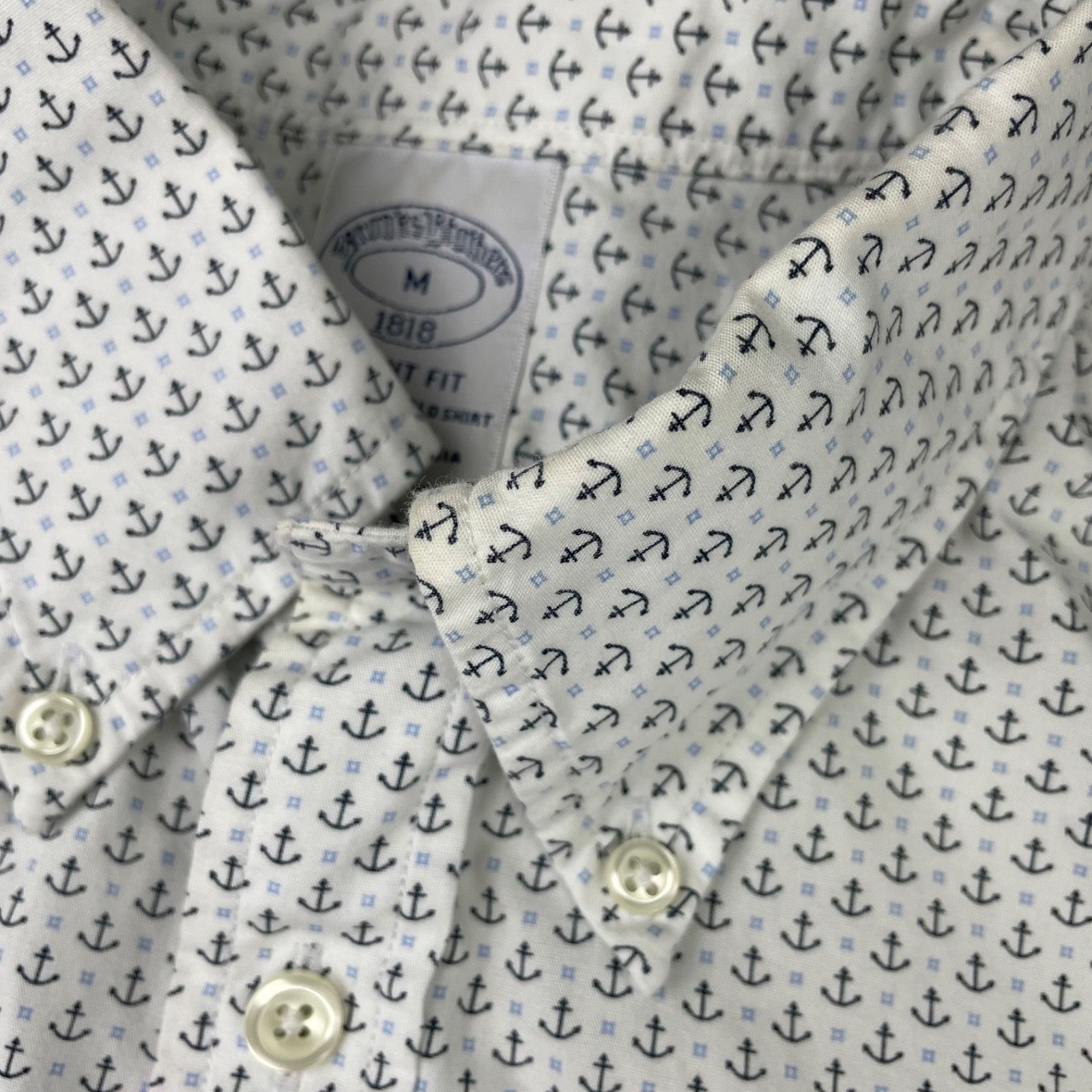 Brooks Brothers Brooks Brothers Men's Regent Fit Nautical Button Shirt Ancho Size US M / EU 48-50 / 2 - 7 Thumbnail