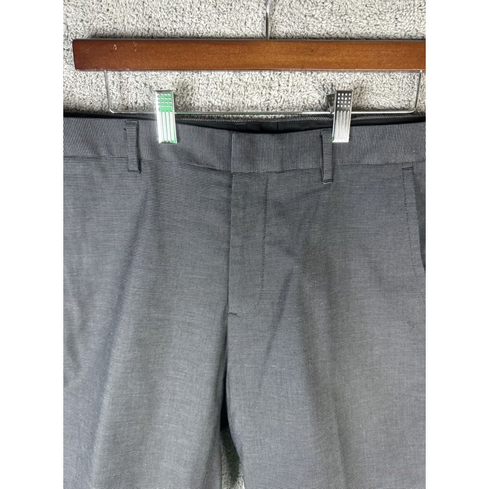 Bonobos Bonobos Pants Mens 33x32 Gray Stripe Chino Dress Stretch Flat Front Tapered Weekday Warrior Tuesday Casual Business Size US 33 - 4 Thumbnail