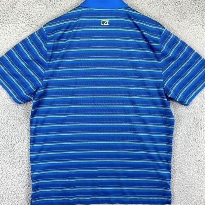 Cutter & Buck Cutter & Buck Polo Shirt Mens M Blue DryTec Golf Striped Logo EUC Size US M / EU 48-50 / 2 - 2 Thumbnail