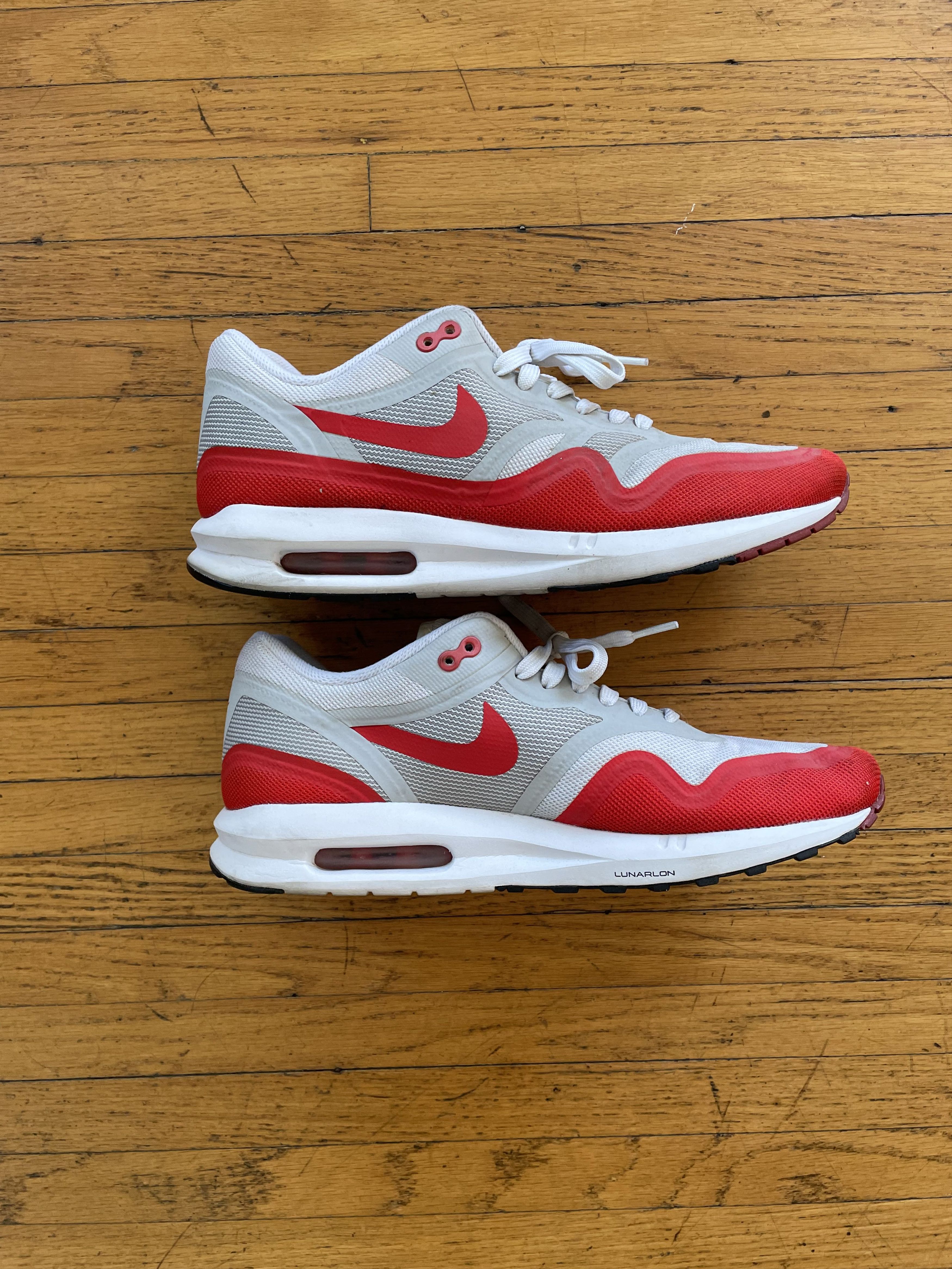 image of Nike Air Max Lunar 1 OG Challenge Red White Grey Shoes, Men's (Size 10)