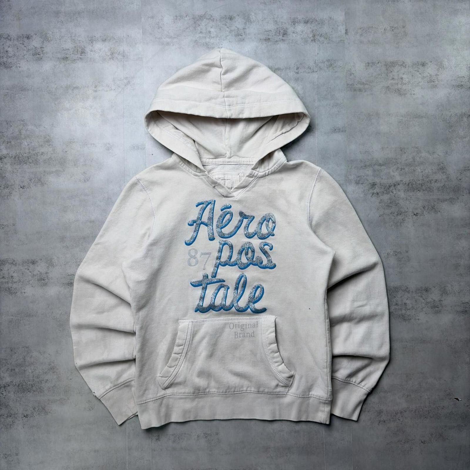 Aeropostale Y2K White Aeropostale Grunge Distressed Skater Hoodie Size M / US 6-8 / IT 42-44 - 1 Thumbnail