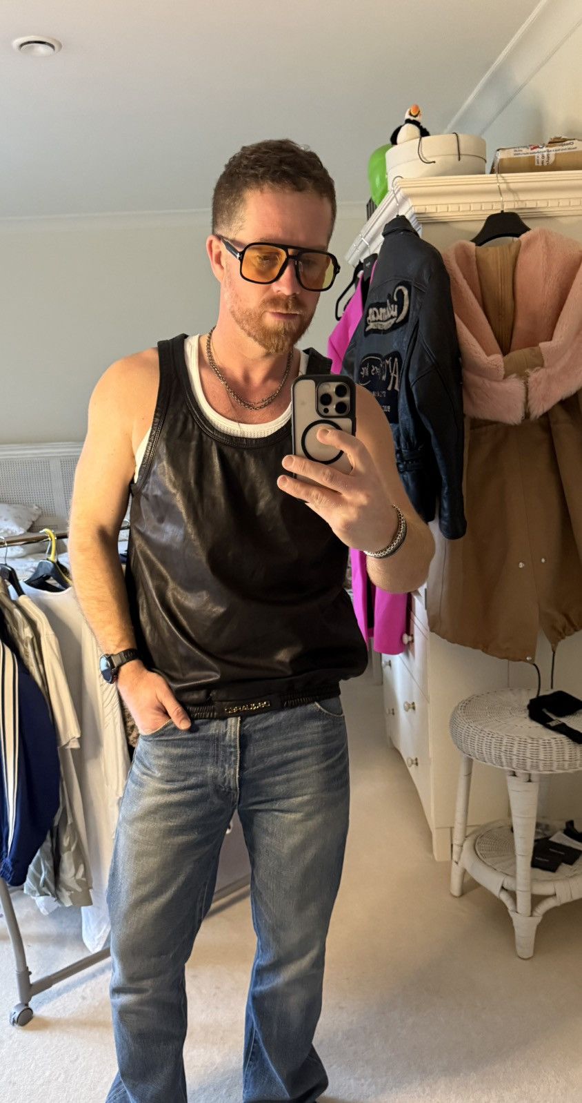 Dsquared2 SS09 Dsquared archive black leather tank vest shirt logo Size US M / EU 48-50 / 2 - 7 Thumbnail