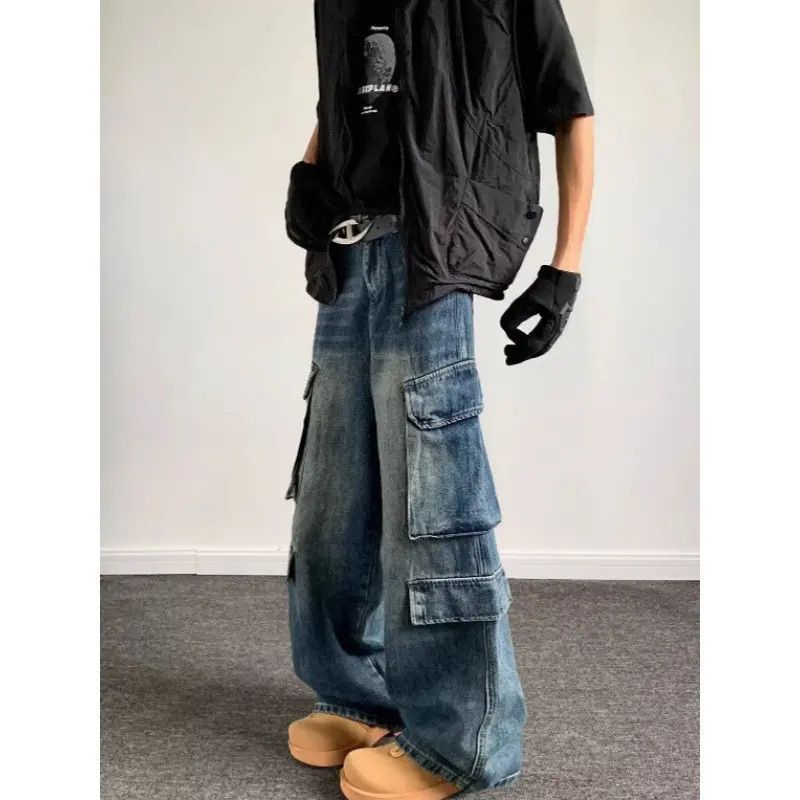 Japanese Brand × Jean Retro loose wide leg pocket jeans Size US 32 / EU 48 - 2 Thumbnail