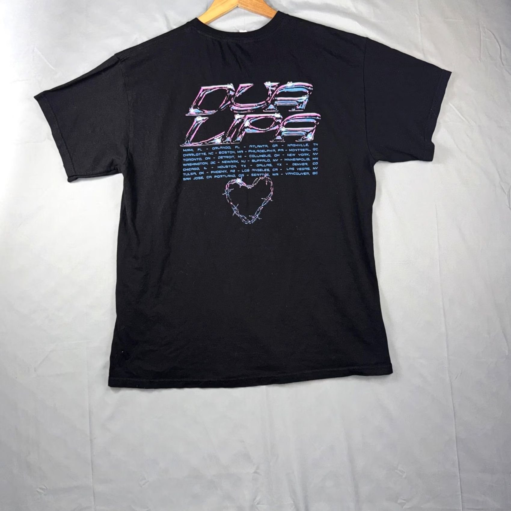 Vintage Alstyle Mens XL Black Dua Lipa Tour Cities Graphic Concert Shirt Size US XL / EU 56 / 4 - 2 Thumbnail