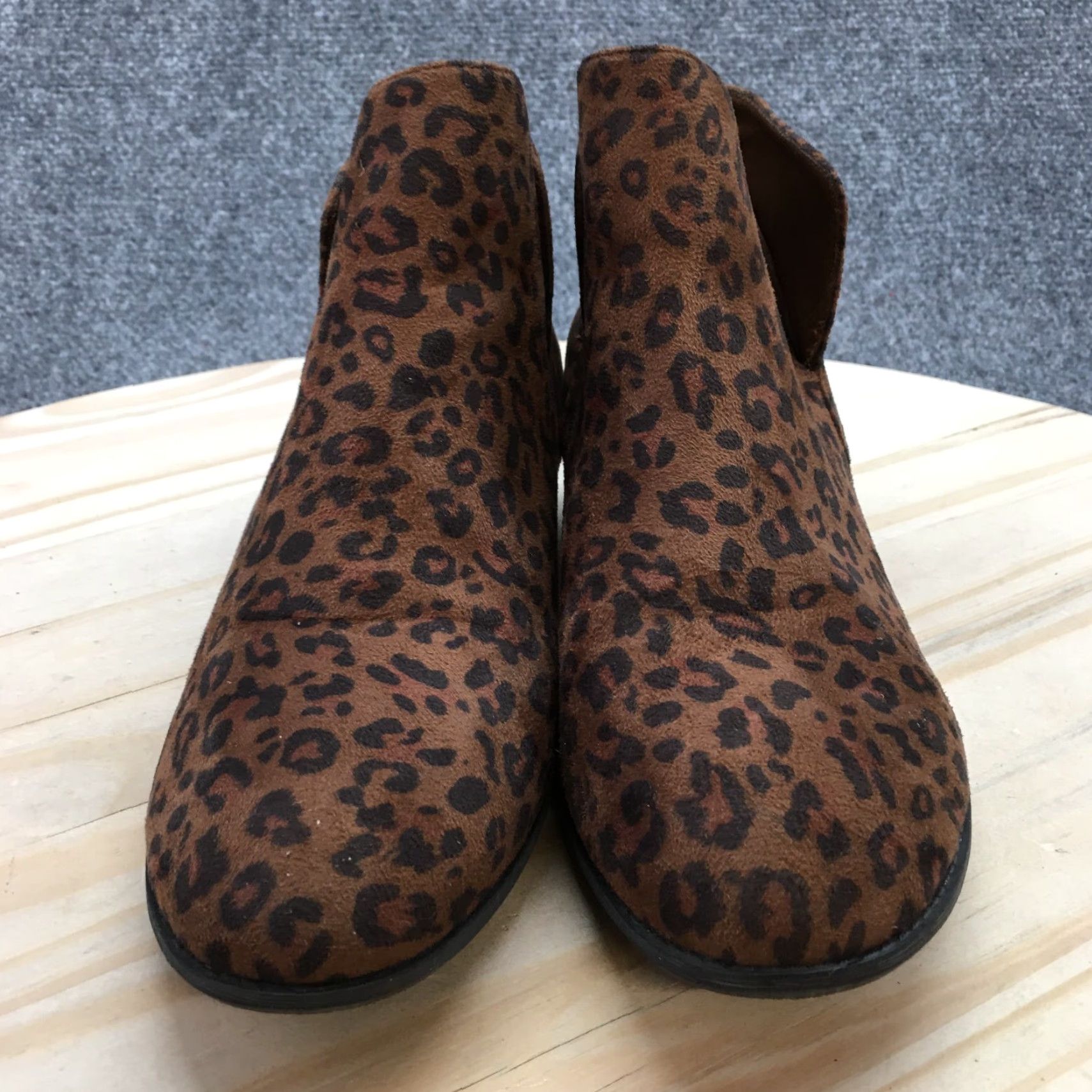 Vintage Maurices Boots Womens Ankle Bootie Brown Leopard Print Comfort Casual Block Shoe 9 Size US 9 / IT 39 - 4 Thumbnail