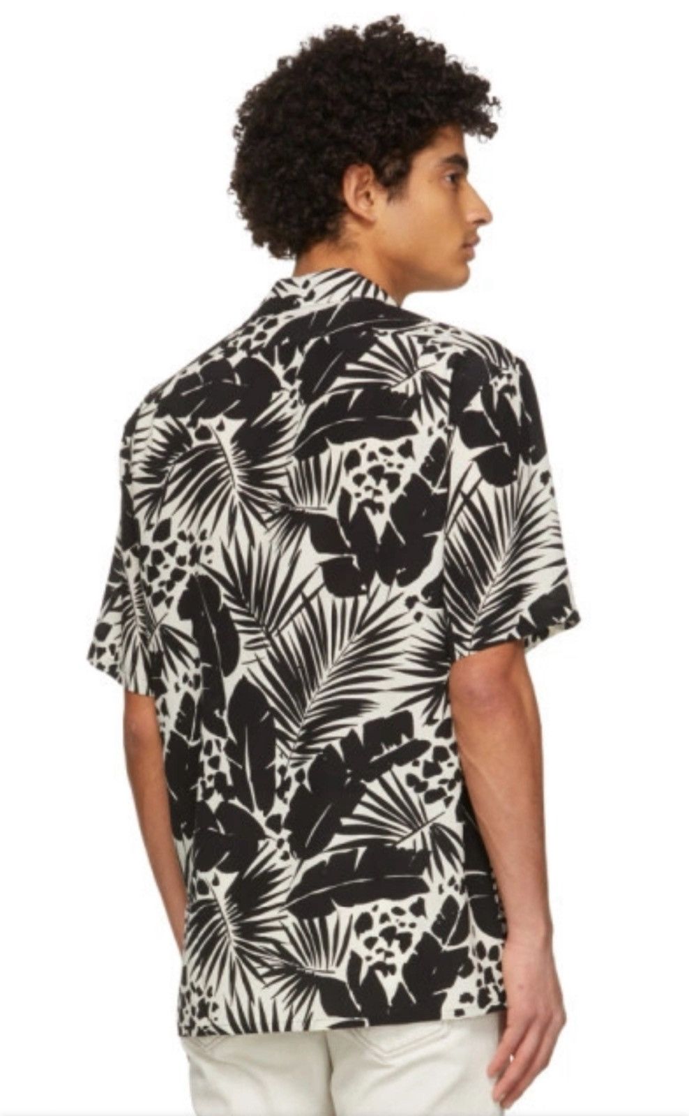 Saint Laurent Paris Tropical Shark-Collar Short Sleeve Silk Shirt collar size39 Size US M / EU 48-50 / 2 - 2 Thumbnail