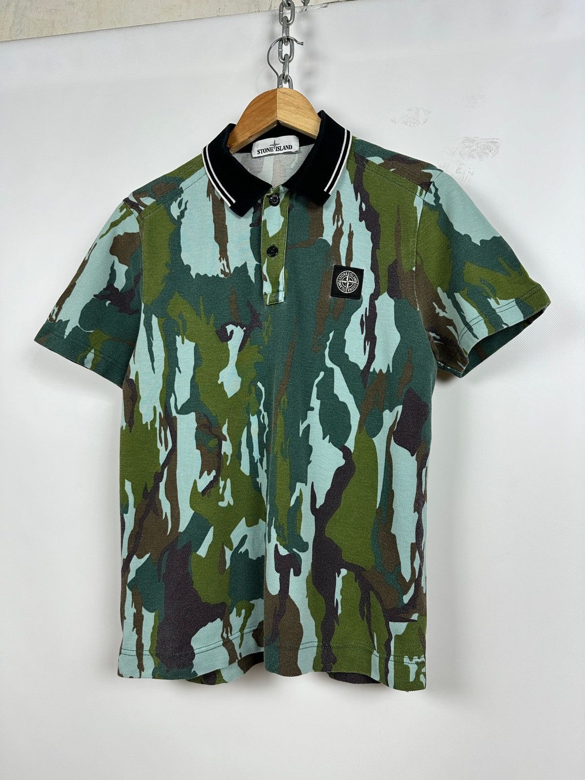 Stone Island Vintage Stone Island Camouflage Polo T-Shirt Size US S / EU 44-46 / 1 - 3 Thumbnail