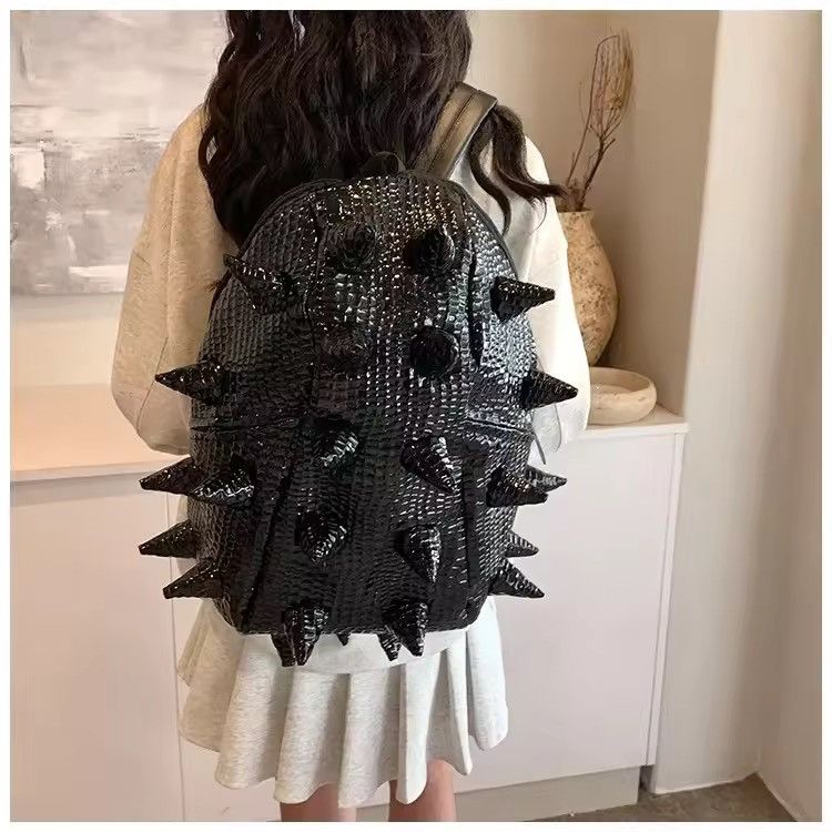 Japanese Brand Architectural Spiked Shell Backpack - PU Leather Size ONE SIZE - 6 Thumbnail