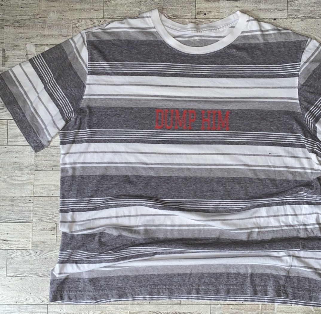 Vintage Vintage Y2K Style, Dump Him, Upcycled Oversized, Striped Tee Size L / US 10 / IT 46 - 9 Thumbnail