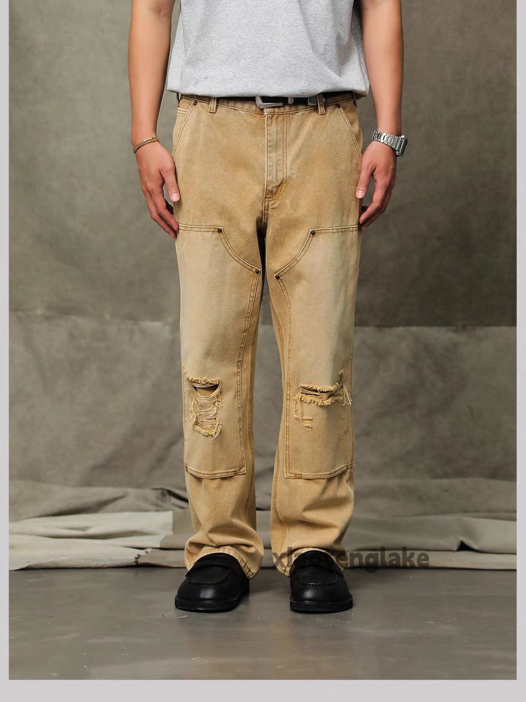 Designer × Japanese Brand × Vintage Unisex washed faded damaged ripped carpenter pants Size US 30 / EU 46 - 1 Thumbnail