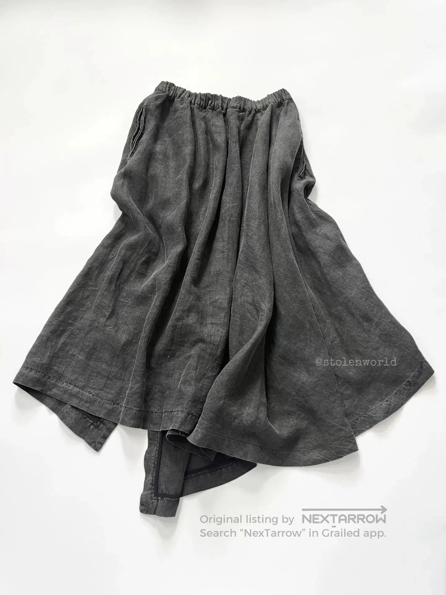 Y's Y's Yokohama Mud Dyed Linen Skirt. Size 26" / US 2 / IT 38 - 2 Thumbnail