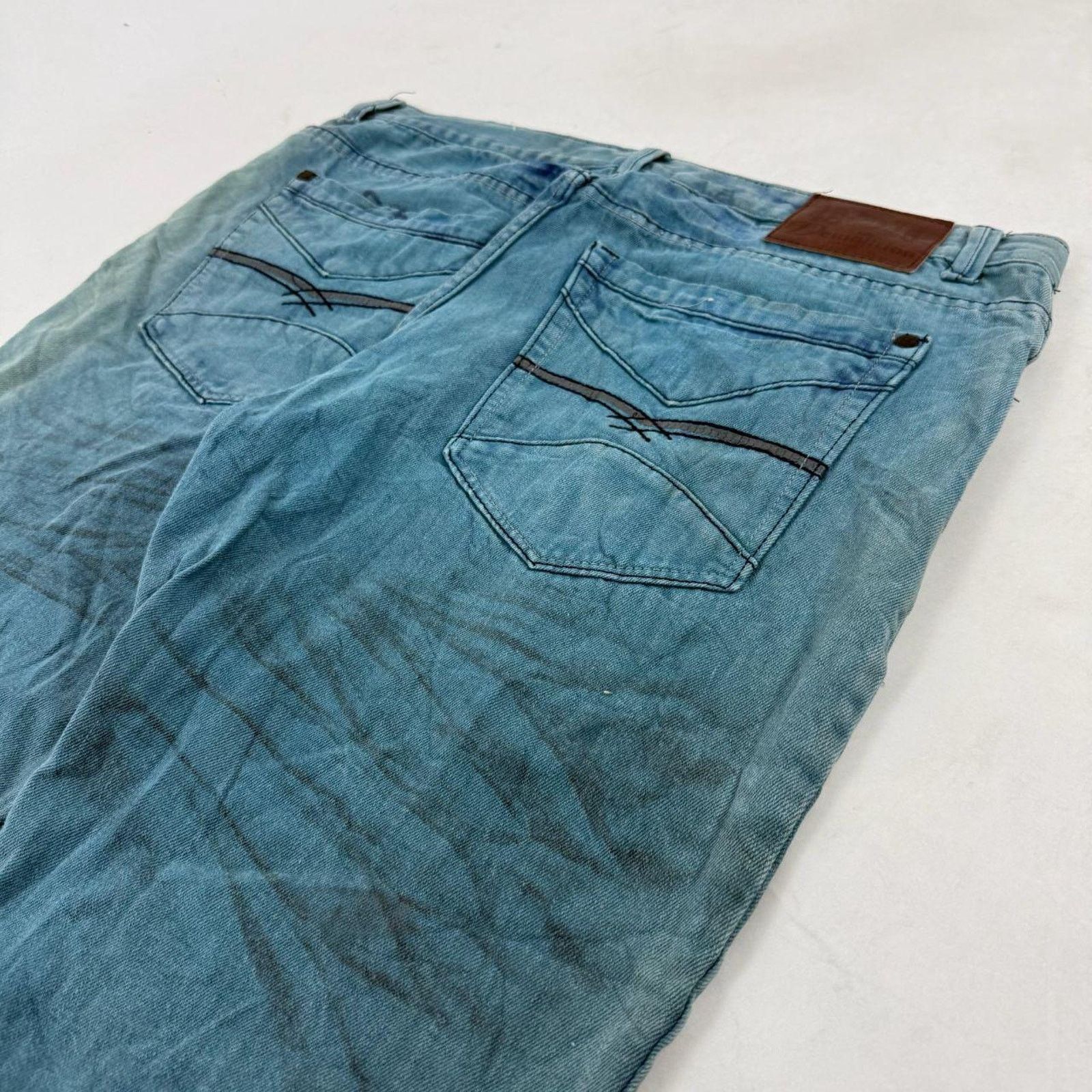 Japanese Brand × Le Grande Bleu (L.G.B.) × Vintage Vintage y2k grunge archive faded baggy wide leg cyber jeans Size US 40 / EU 56 - 2 Thumbnail