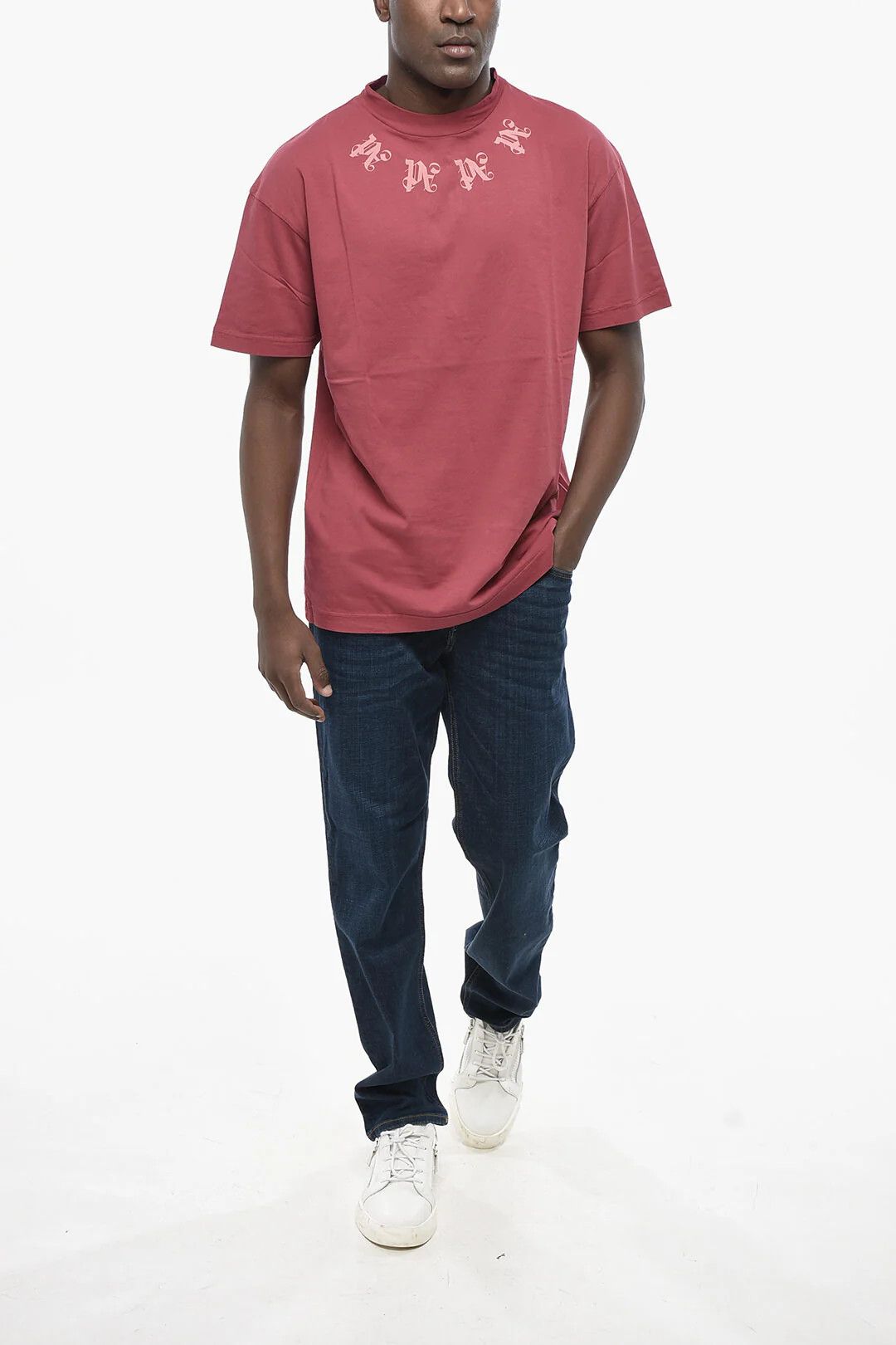 Palm Angels og1mm0226 Cotton Crewneck T-Shirt in Red Size US S / EU 44-46 / 1 - 4 Thumbnail