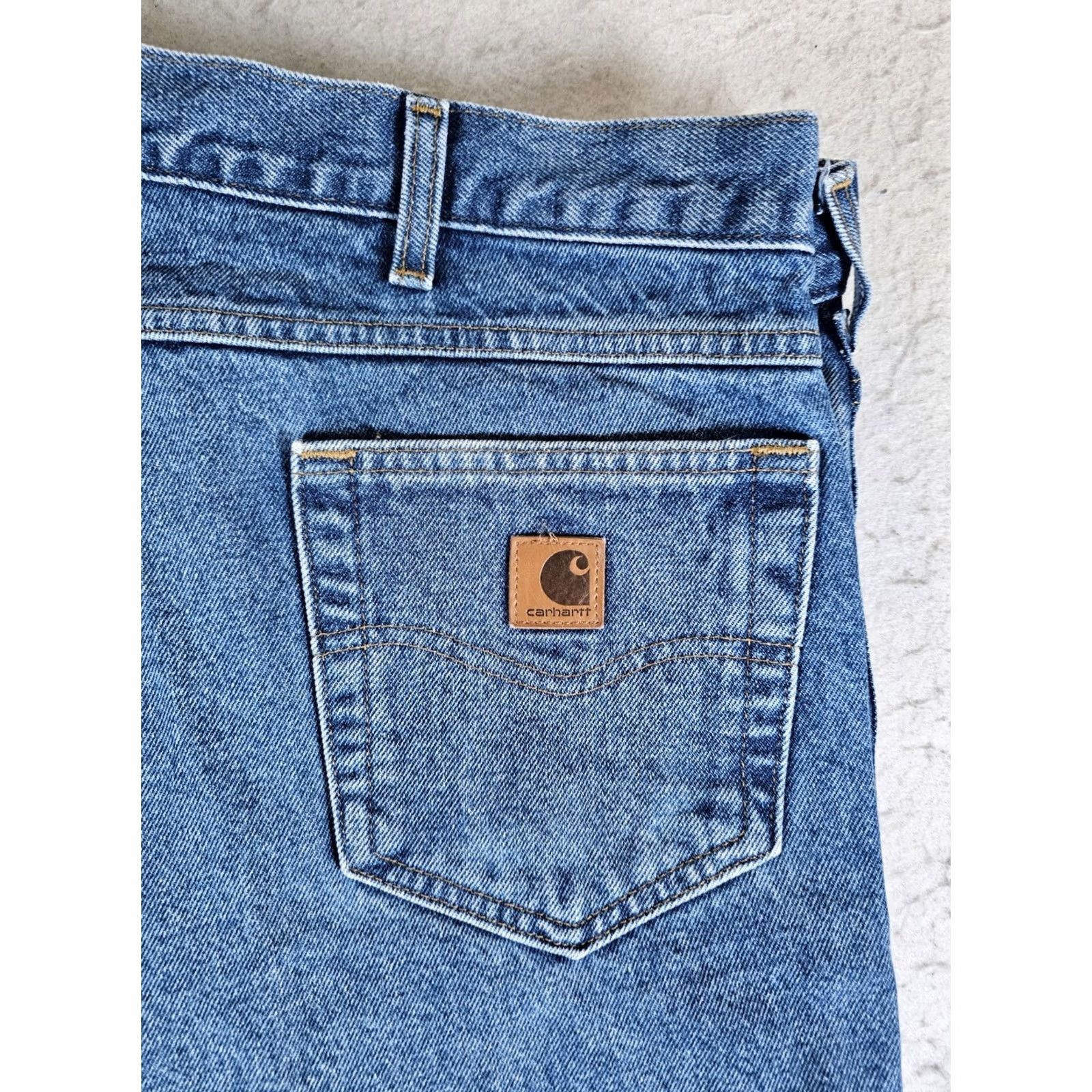 Carhartt VINTAGE Carhartt Jeans Blue Denim B17 DST Relaxed Fit Tapered Leg Workwear Mens Sz 50x30 Size US 34 / EU 50 - 2 Thumbnail