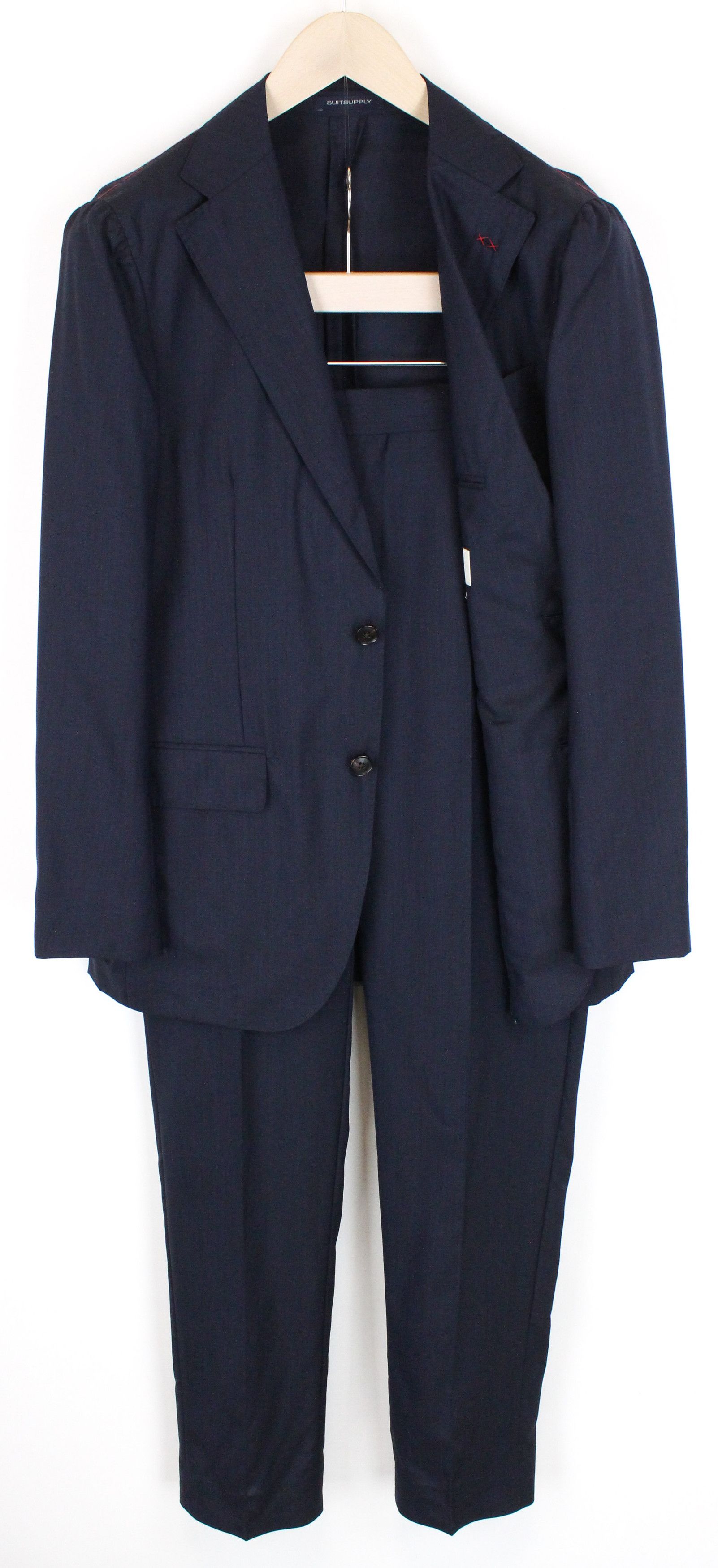 Suitsupply HAVANA UK36R Blue Wool Silk Slim Suit 55090 Size 36R - 1 Thumbnail