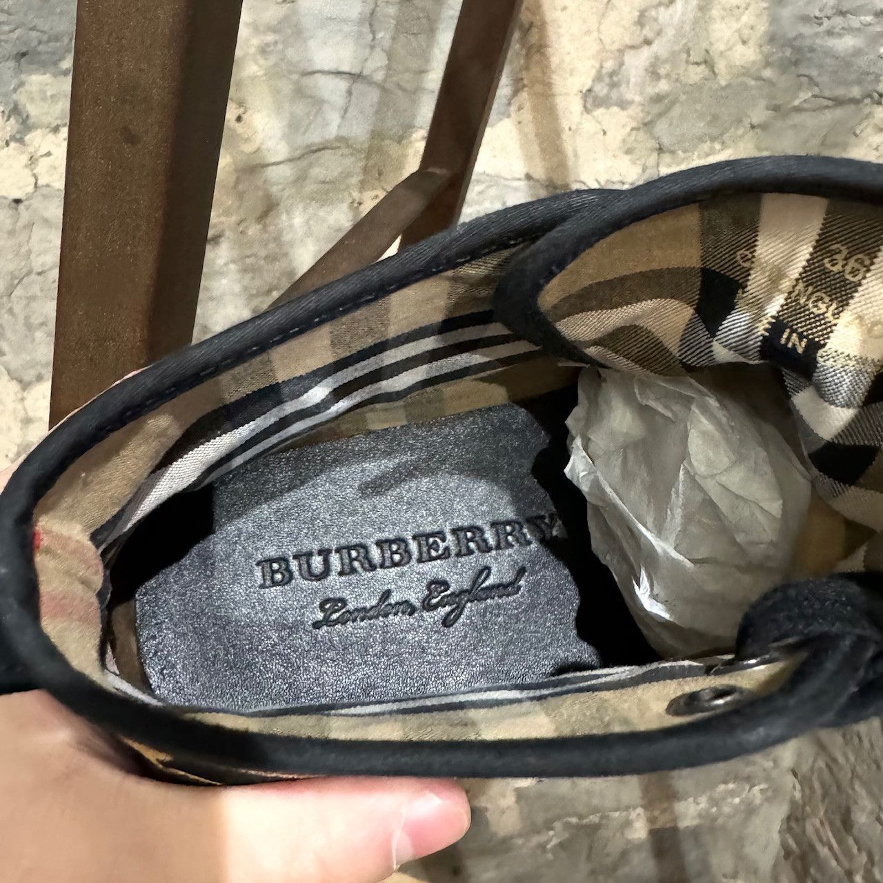 Burberry Burberry Black Canvas Knight Embroidered Kingly Big Sneakers Size US 6 / IT 36 - 9 Thumbnail
