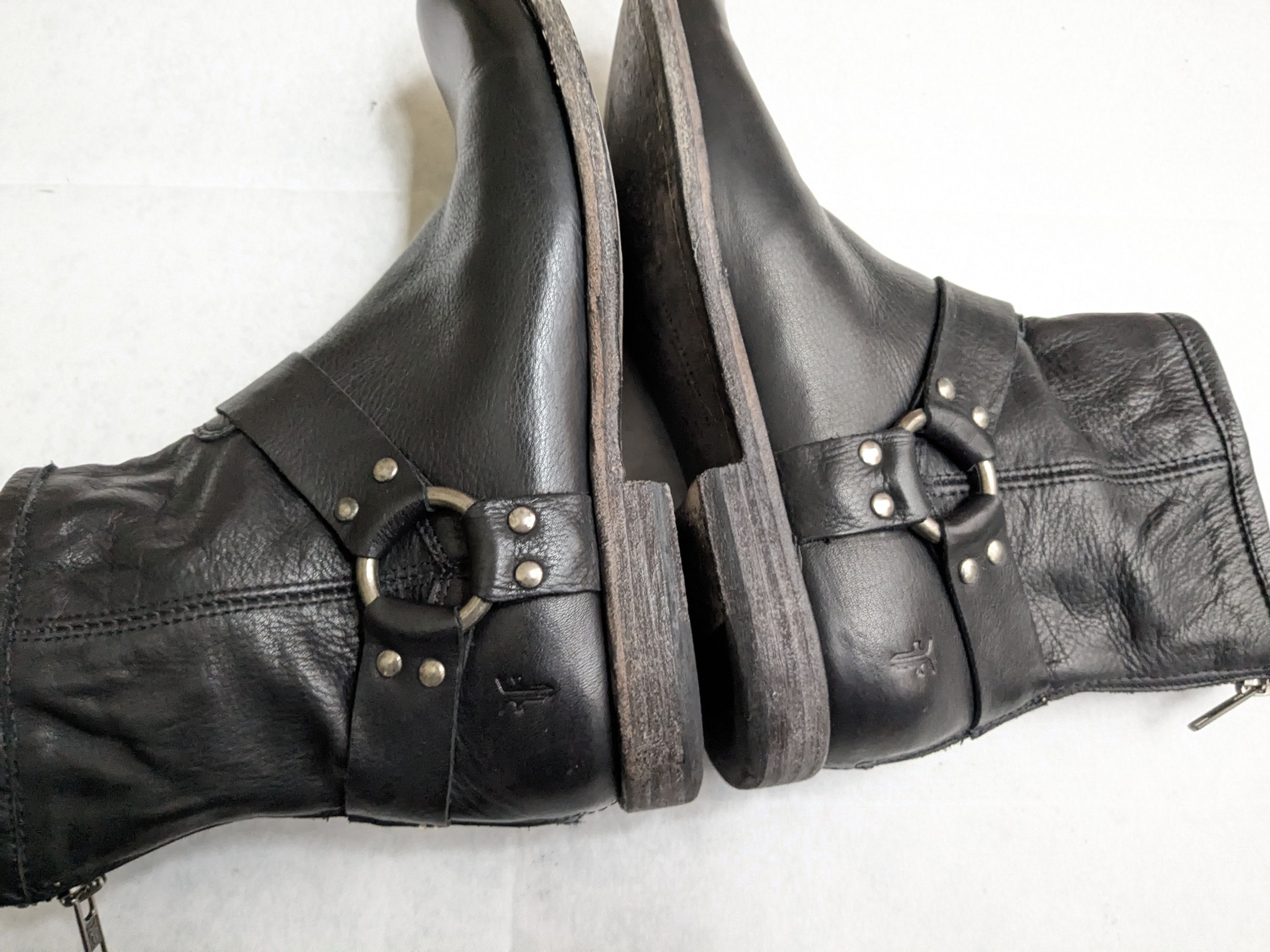 Frye Frye Harness Boots Black Leather 8.5 D Leather Buckle Size US 8.5 / EU 41-42 - 11 Thumbnail