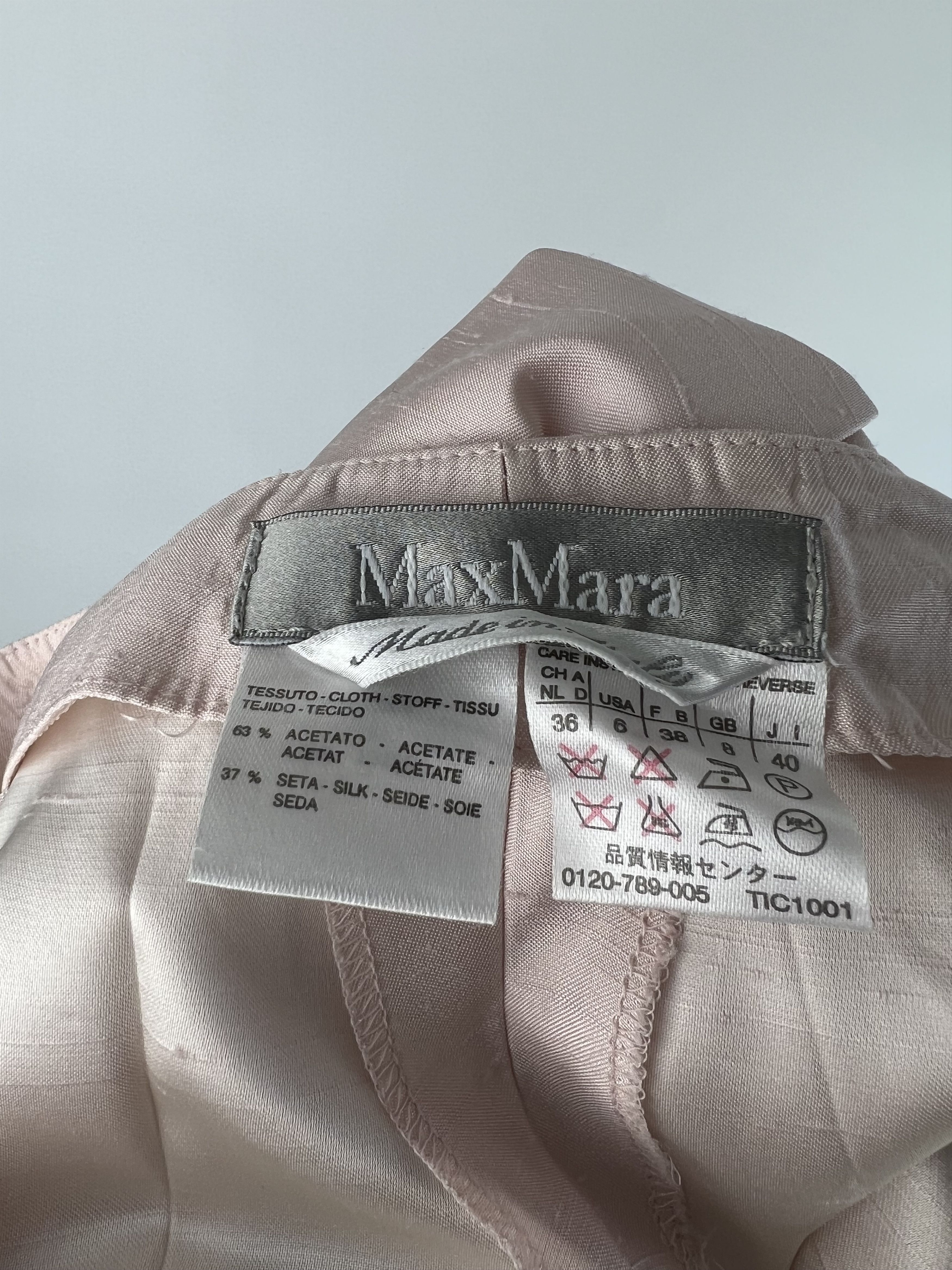 Max Mara Max Mara Light Pink Acetate Silk Pants IT40 UK8 US6 Size 28" / US 6 / IT 42 - 6 Thumbnail