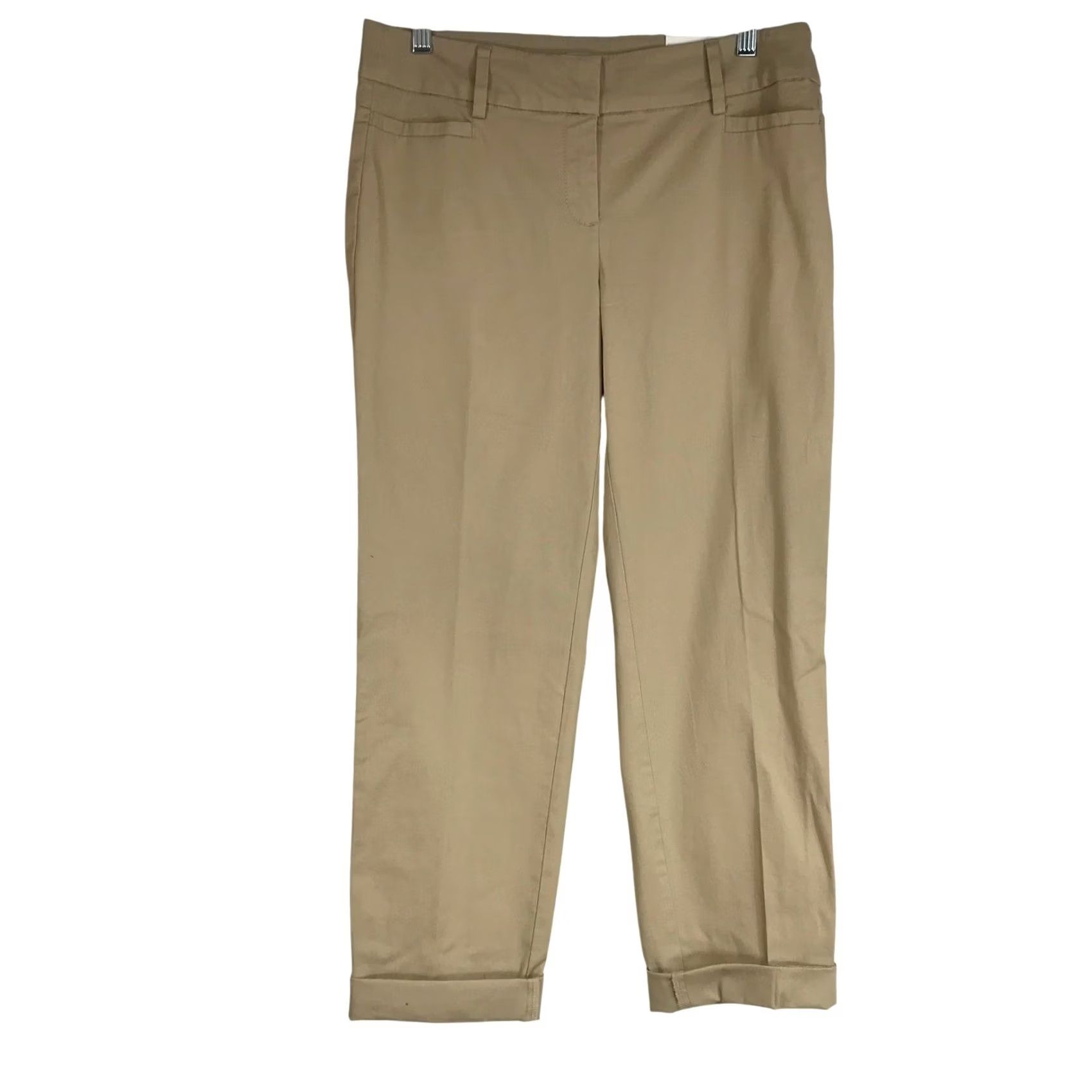 Loft VINTAGE? No. Loft Original Ankle Pants Tan Khaki Women's Size 4 Cuffed Cropped Casual Size 27" / US 4 / IT 40 - 2 Thumbnail