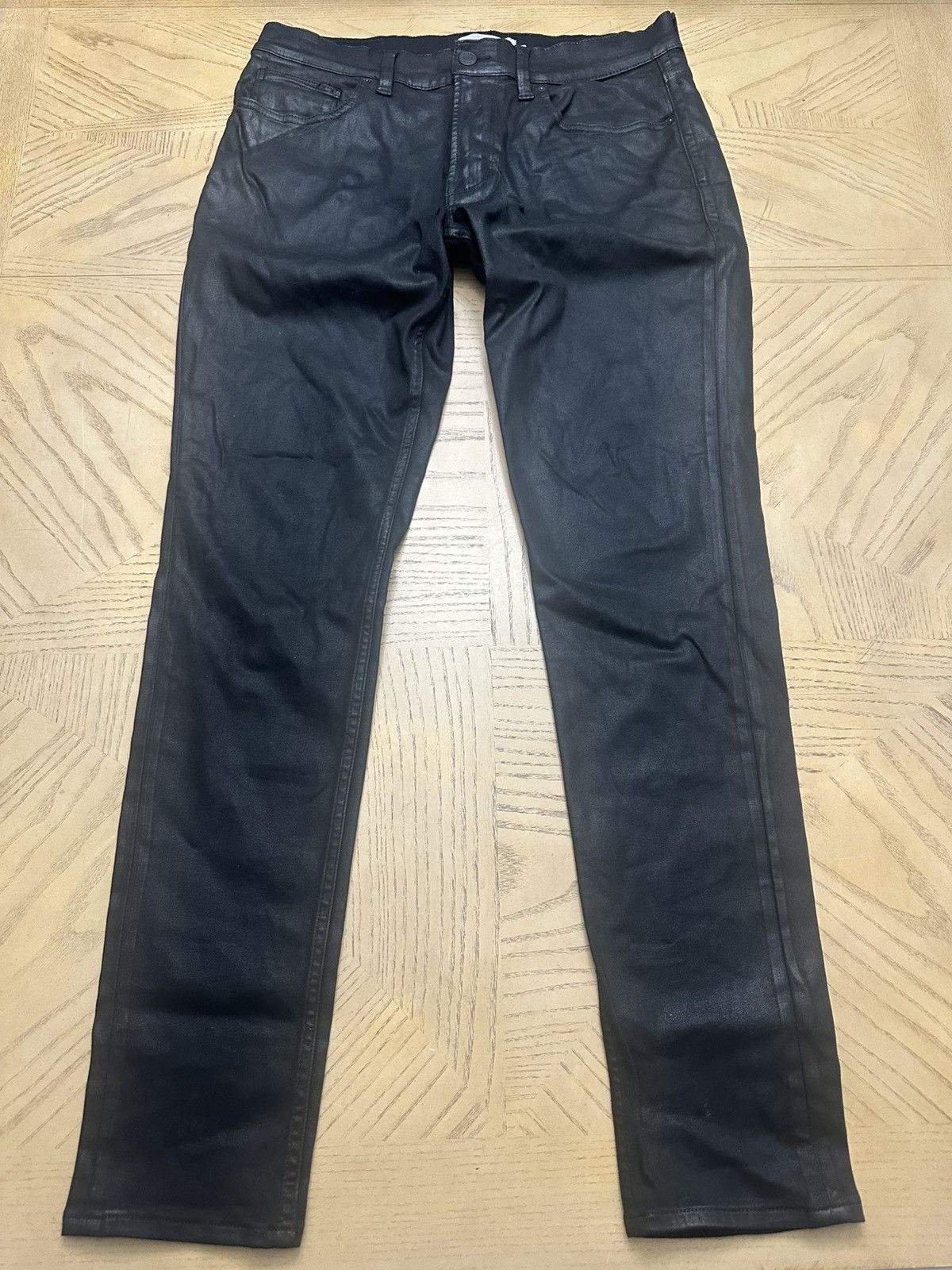 HUDSON Zack Skinny Jeans In Black Wax Men's size 34x32