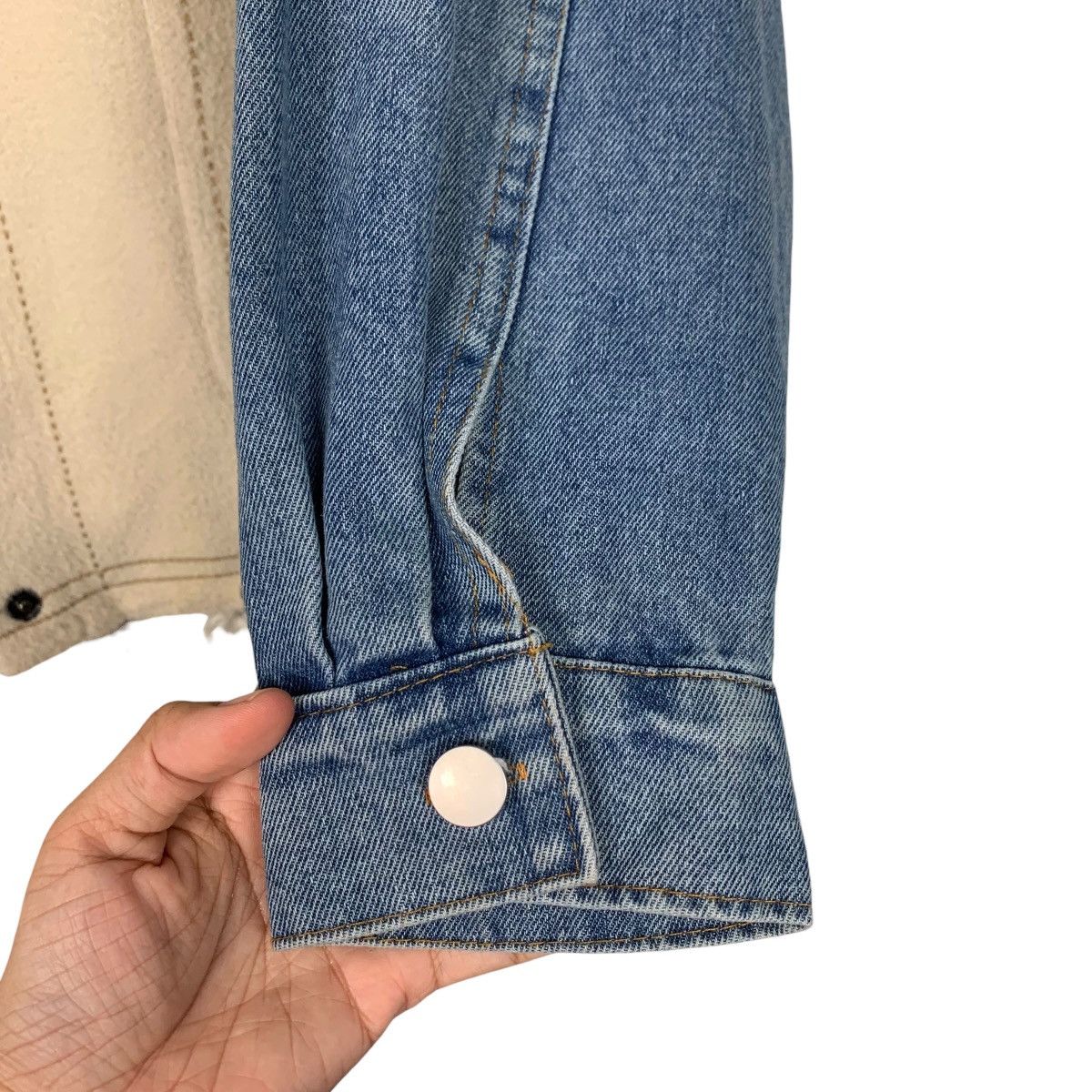 Japanese Brand FAL’BEU Jeans Sleeve Wool Boxy Jacket #2598-C117 Size M / US 6-8 / IT 42-44 - 13 Thumbnail