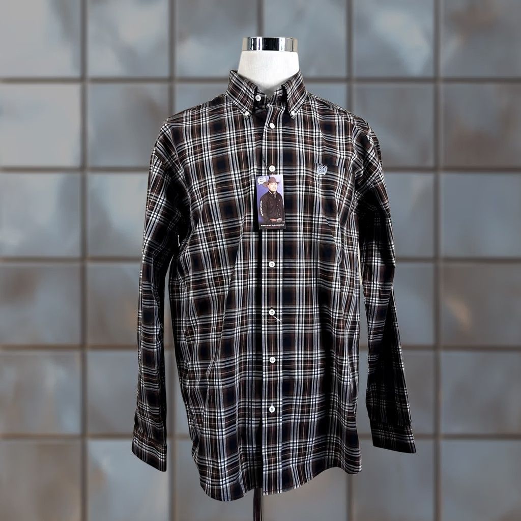 Vintage Cinch Large Rodeo Wear Brown Plaid Western Button Down Shirt Cotton Mens Size US L / EU 52-54 / 3 - 1 Thumbnail