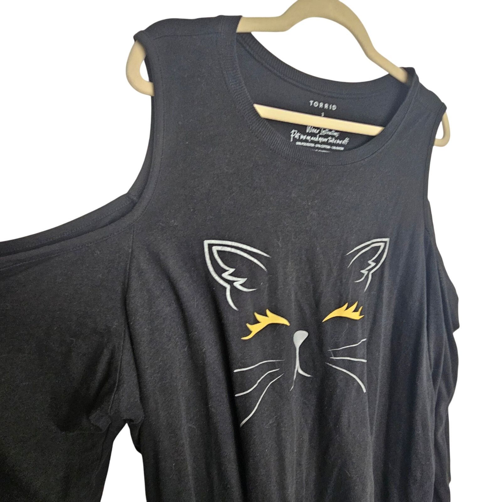 Torrid Torrid Womens Cat Print Top Plus Size 3X Classic Fit Stretch Size 3XL / US 20-22 - 5 Thumbnail