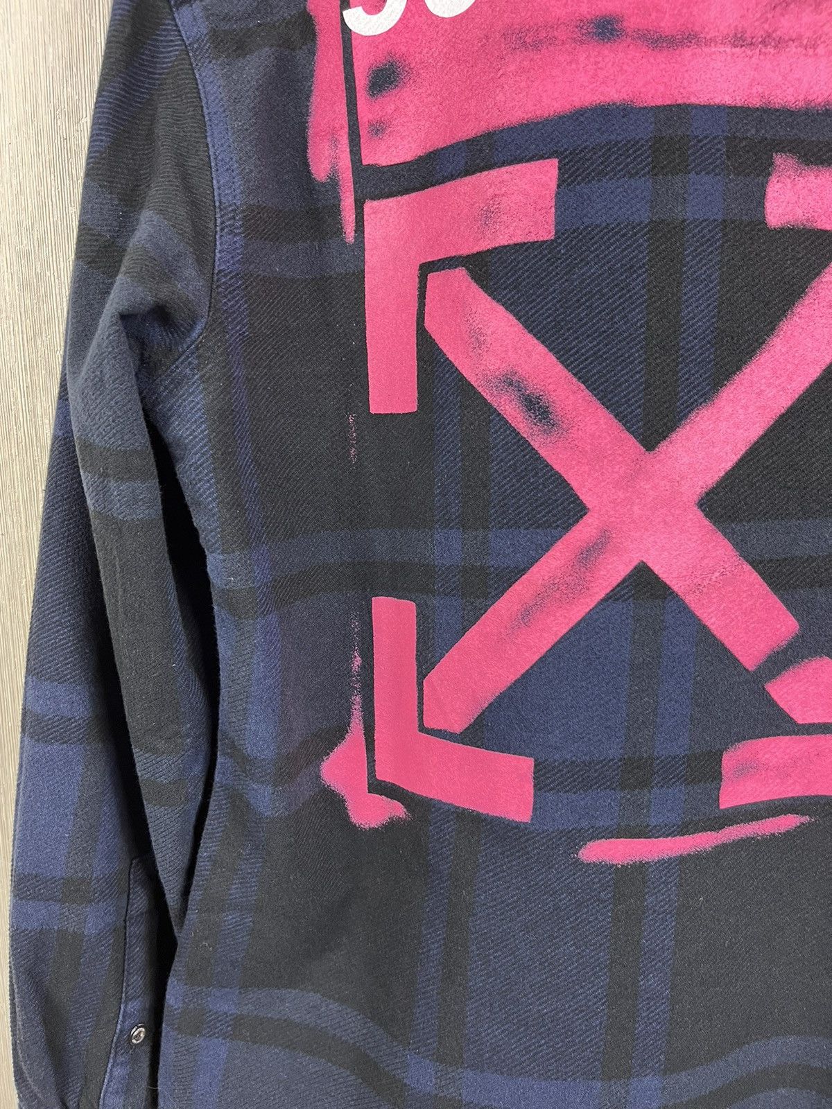 Off-White Off-White Virgil Abloh flannel shirt jacket arrows pink logo Size US S / EU 44-46 / 1 - 25 Thumbnail