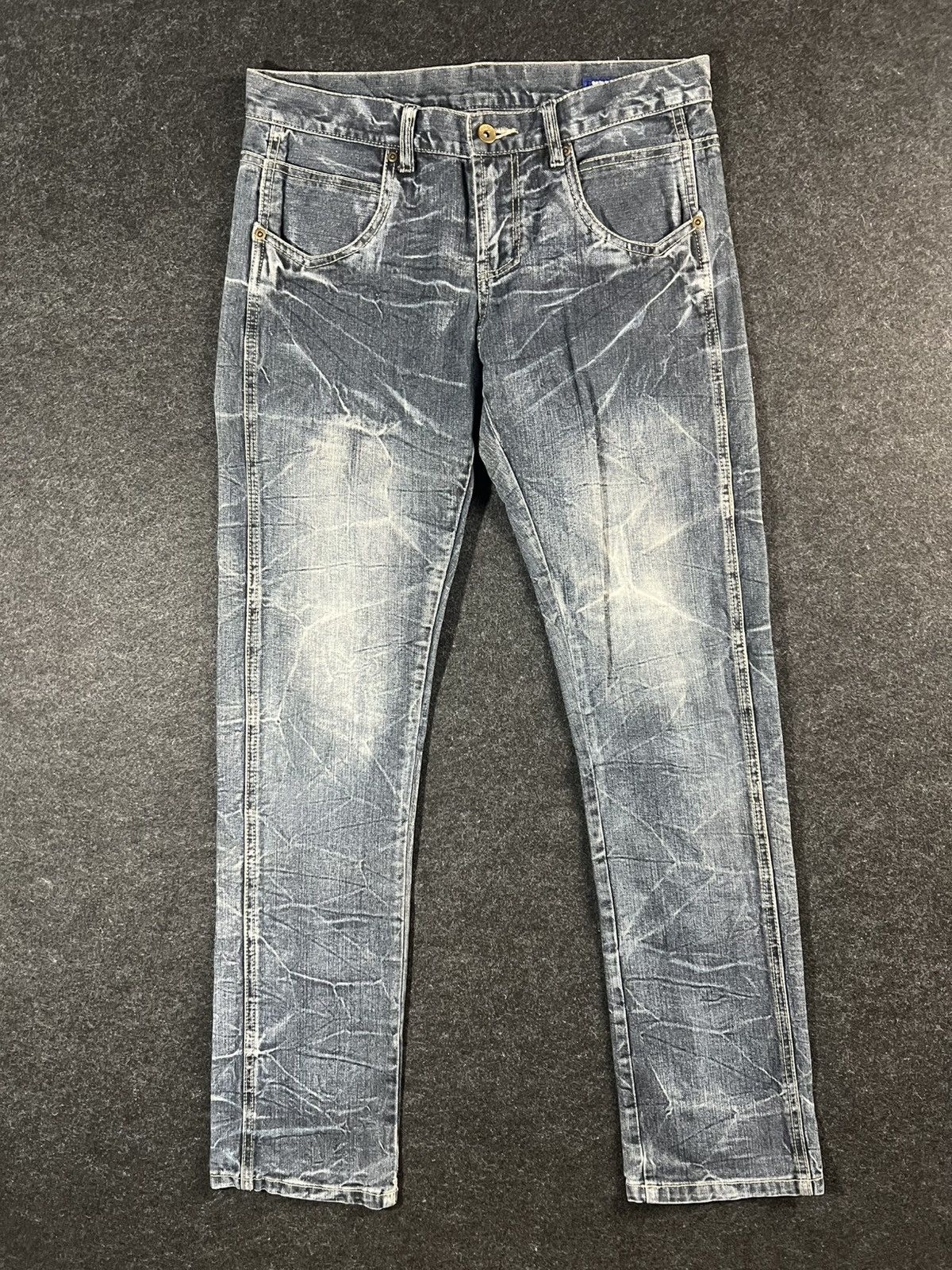 semanticdesign SemanticDesign Washed Whiskered Lightning Distress Punk Jean Size US 32 / EU 48 - 1 Thumbnail