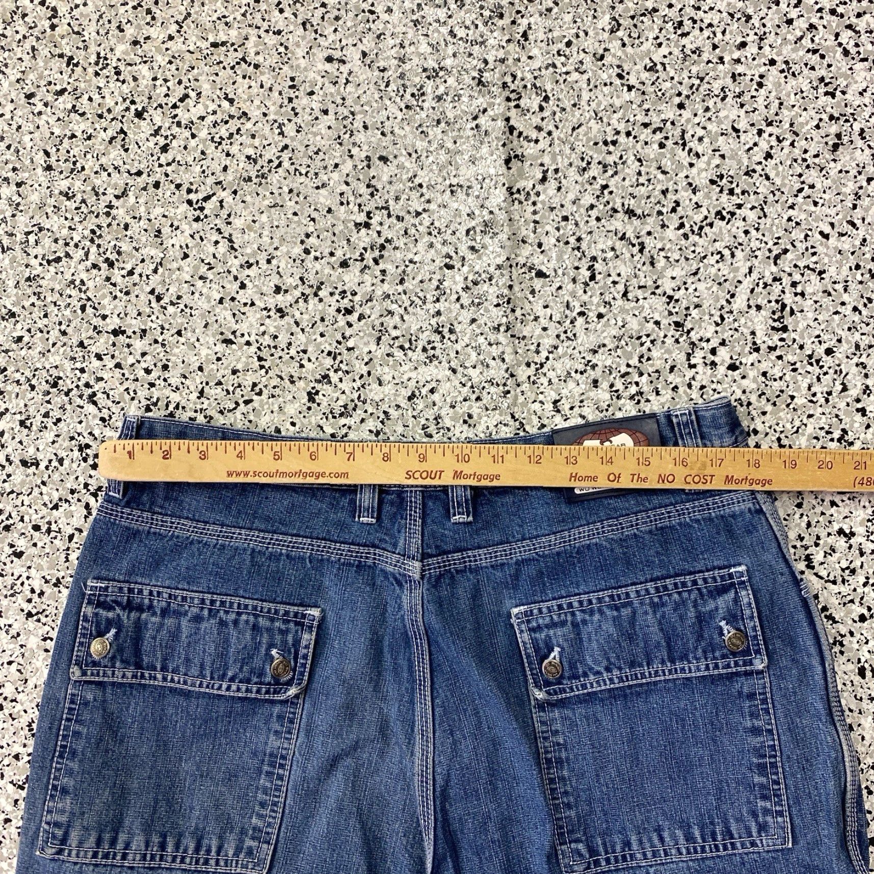 Vintage VINTAGE Wu Wear Jeans Baggy Wide Leg Carpenter Mens 36x32 36x31 Blue Denim GUC Size US 33 - 5 Thumbnail