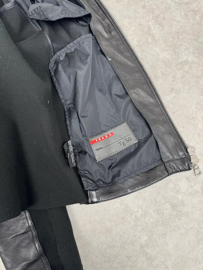 Prada 2000s Prada Biker Hybrid Leather Jacket Size US M / EU 48-50 / 2 - 7 Thumbnail