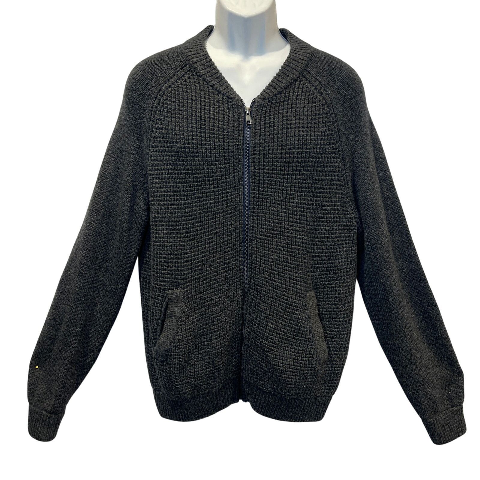 Hyden Yoo Hyden Yoo Wool Waffle Knit Zip Up Cardigan Sweater Size Med Size US M / EU 48-50 / 2 - 1 Thumbnail