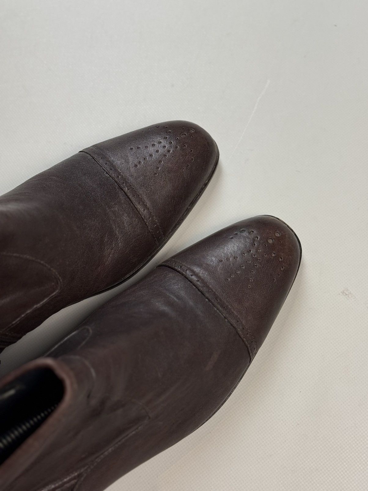 Strellson Strellson Brown Leather Ankle Zip Boots Shoes Brogue Details Size US 10 / EU 43 - 20 Thumbnail