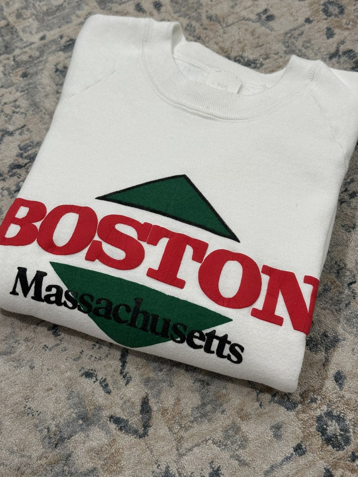 Bostonian Vintage 90s Boston Massachusetts Puff Print Crewneck Size L Size US L / EU 52-54 / 3 - 1 Thumbnail