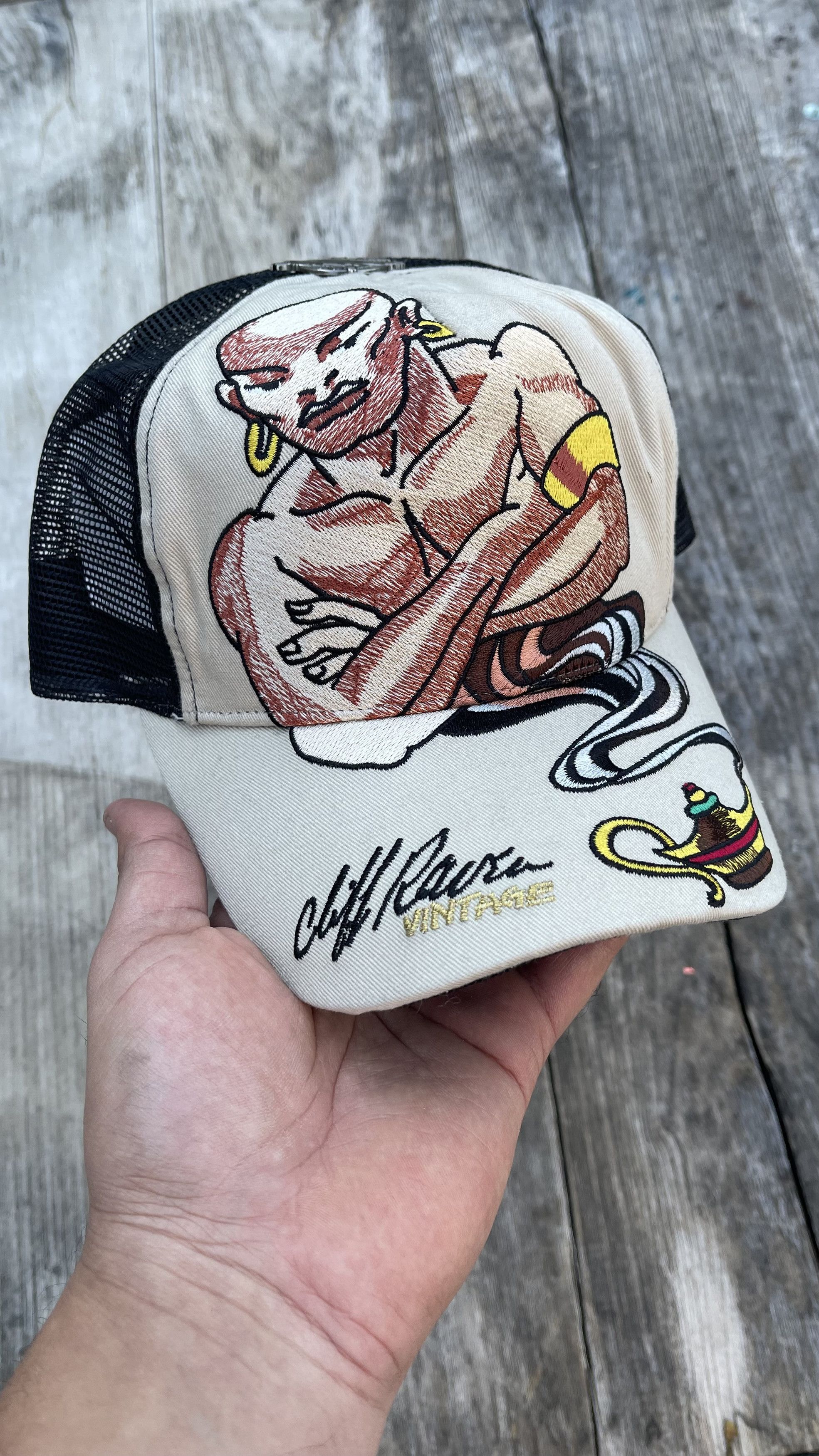 Harley Davidson Cliff Raven Vintage Genie Trucker Hat Size ONE SIZE - 6 Thumbnail