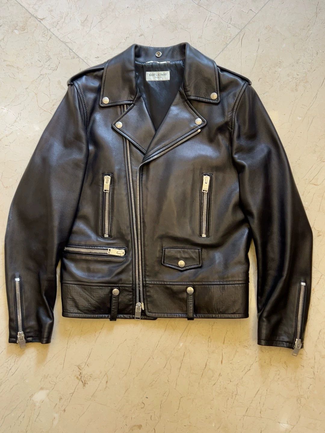 Saint Laurent Paris Saint Laurent Paris Black Classic Leather Jacket Size US S / EU 44-46 / 1 - 1 Thumbnail