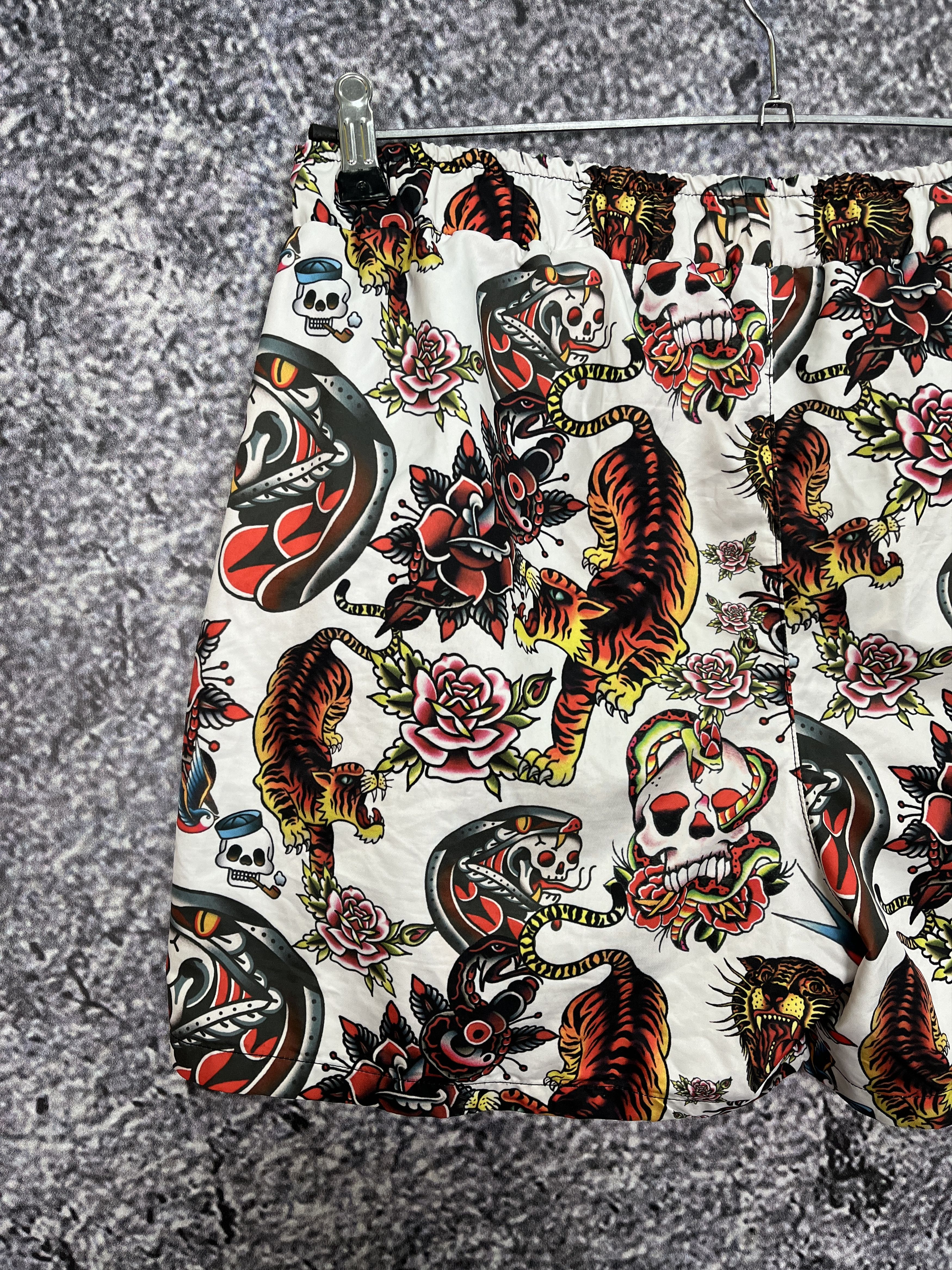 Vintage Japanese Shorts Tattoo Tiger Print Y2K Size L Ed Hardy Style Size US 36 / EU 52 - 8 Thumbnail