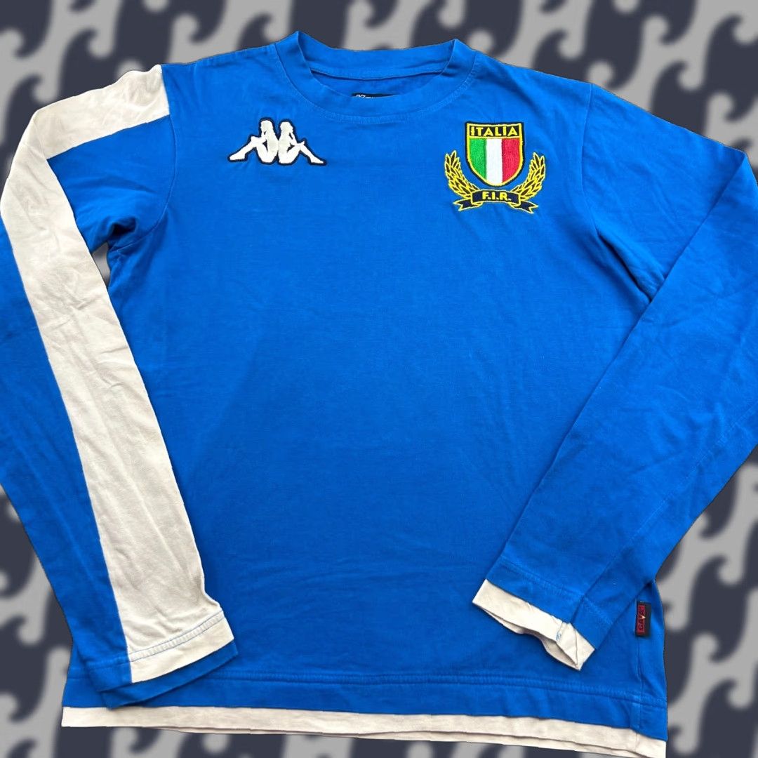 Kappa Italy 2007 Mens Rugby Shirt Kappa Gara Italia Long Sleeves Blue Small Jersey Shirt Mens XS? Size US S / EU 44-46 / 1 - 1 Thumbnail