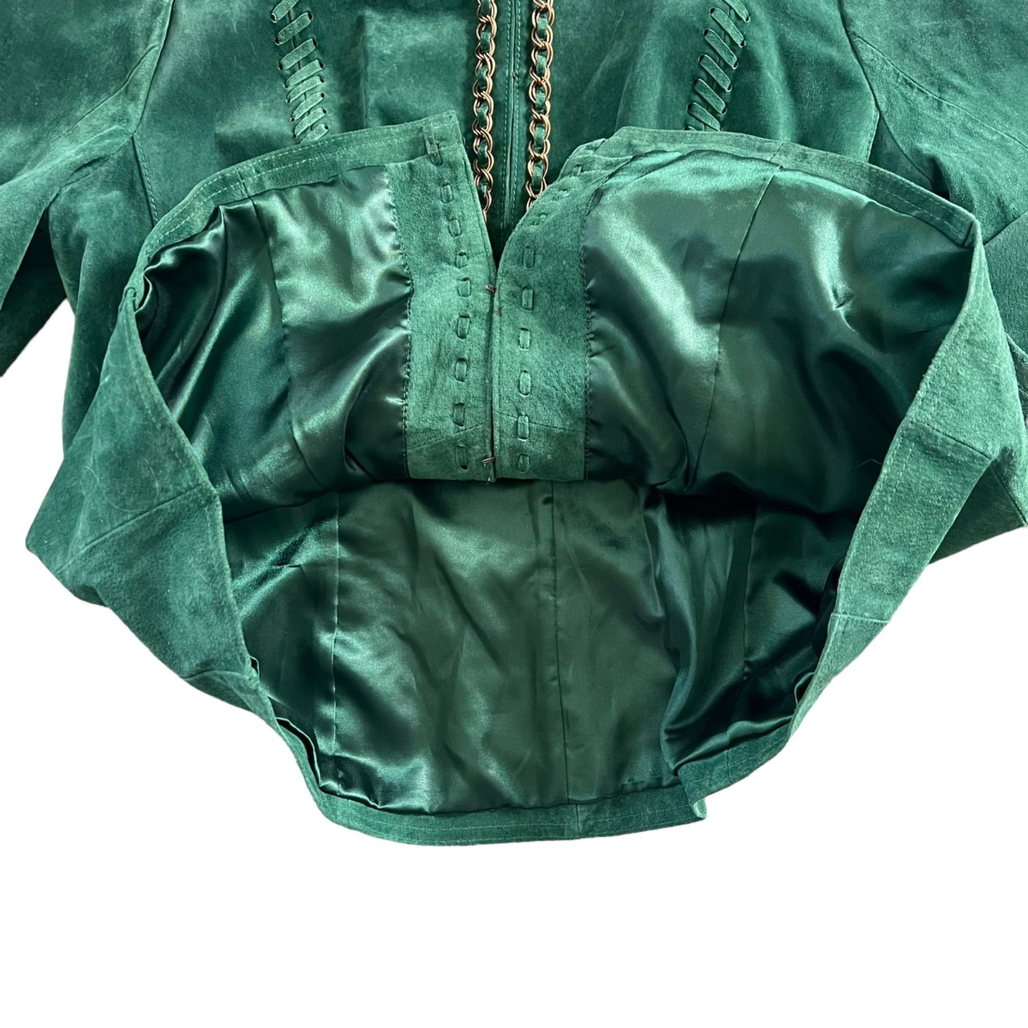 Other Hal Rubenstein Jade Green 100% Leather Fully Lined Jacket 1X Size XL / US 12-14 / IT 48-50 - 2 Thumbnail