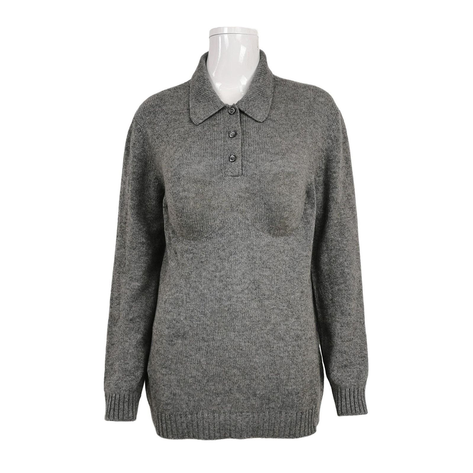 Prada Prada Gray Cashmere Long Sleeve Knit Sweater - dmc Size S / US 4 / IT 40 - 1 Thumbnail