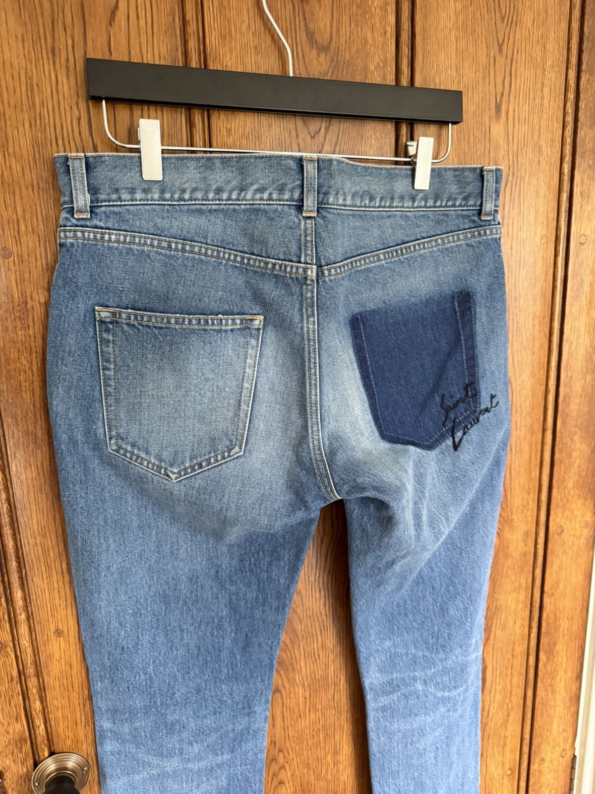 Saint Laurent Paris SS18 Saint Laurent logo script denim jeans 31 grail D02 Size US 31 - 16 Thumbnail