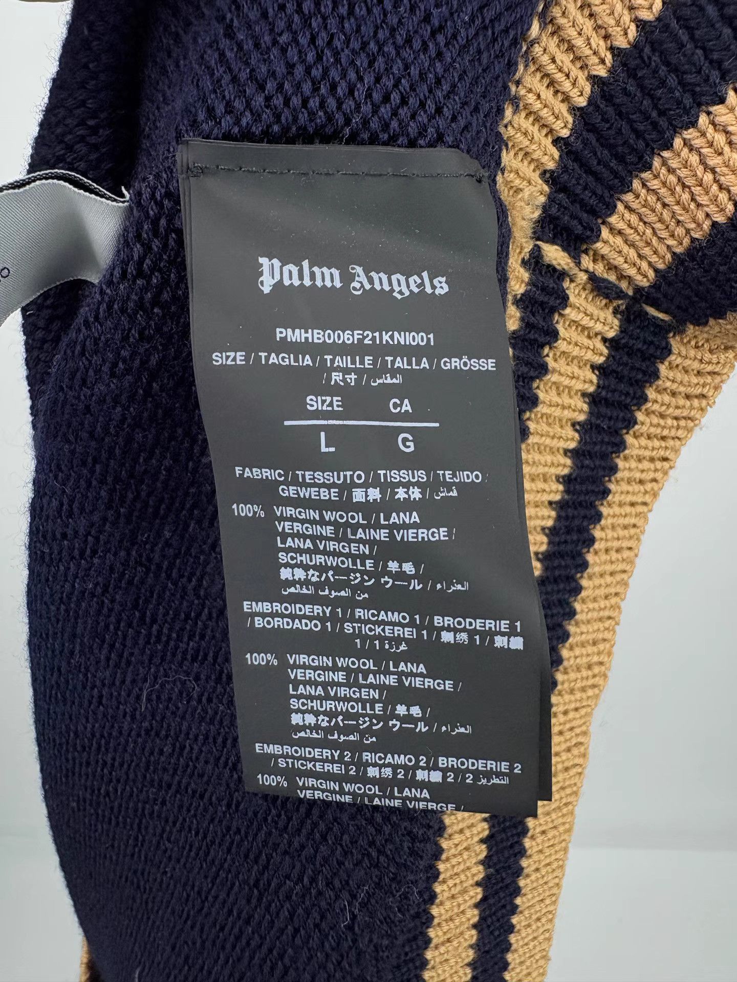Palm Angels PALM ANGELS Bear Embroidered Wool Knit Cardigan Size US L / EU 52-54 / 3 - 5 Thumbnail