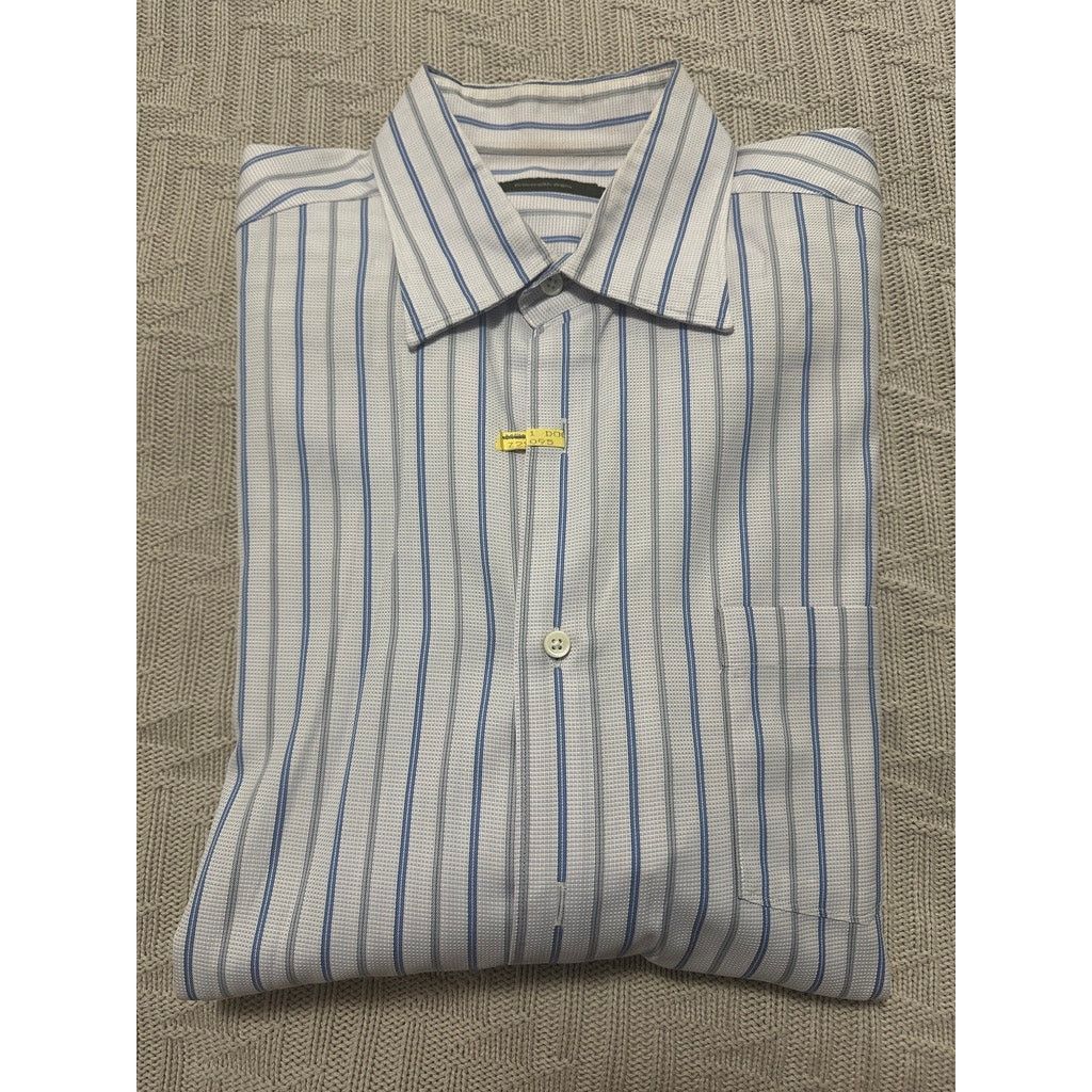 Ermenegildo Zegna Ermenegildo Zegna blue striped button down size XL Size US XL / EU 56 / 4 - 1 Thumbnail