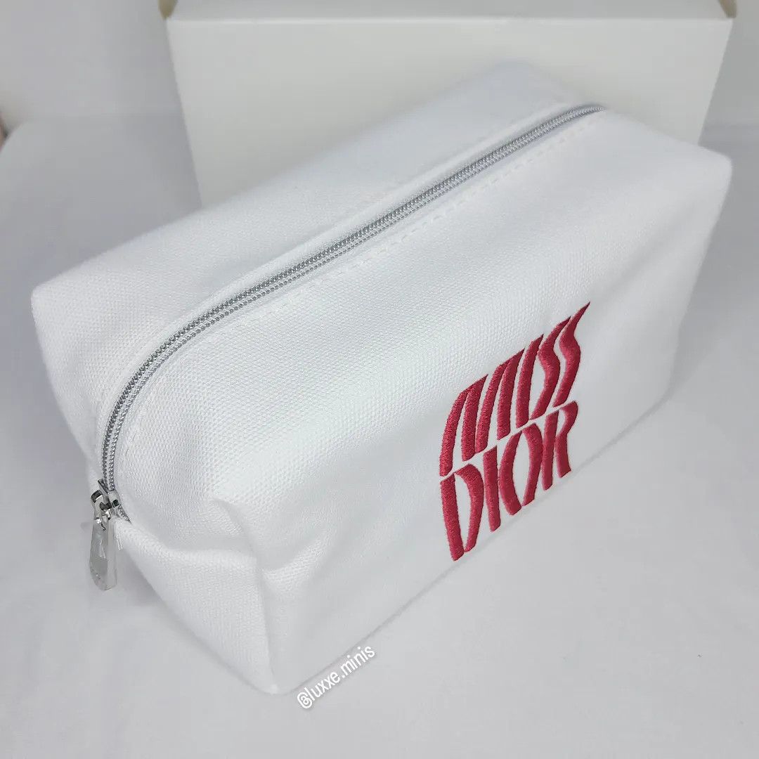 Dior Miss Dior White Canvas Make-Up Bag Size ONE SIZE - 4 Thumbnail
