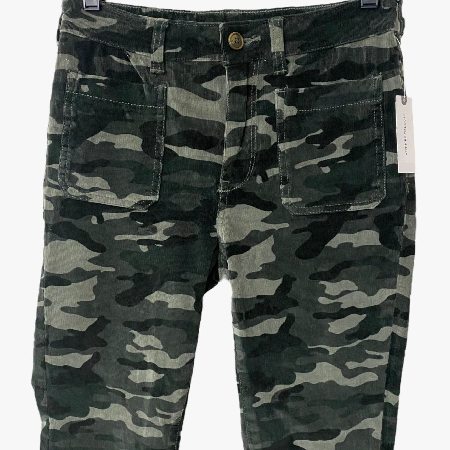 Anthropologie VINTAGE Anthropologie Pilcro Corduroy High-Rise Skinny Ankle Pants Green Camouflage Women's 27 New Size 27" / US 4 / IT 40 - 5 Thumbnail