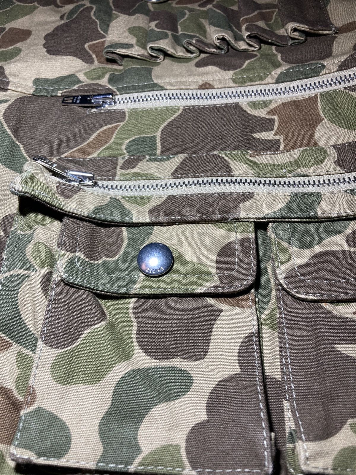 Celine New SS22 Celine Duck Camo Military Cargo Jacket Cut Off Vest Size US XL / EU 56 / 4 - 2 Thumbnail
