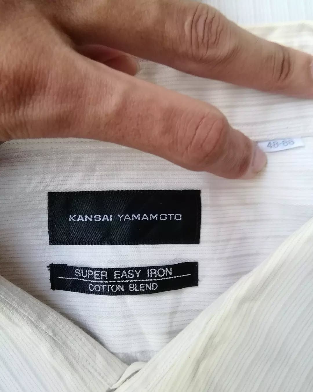 Designer × Japanese Brand × Kansai Yamamoto Kansai Yamamoto White Longsleeve Pocket Shirt Size US XL / EU 56 / 4 - 5 Thumbnail
