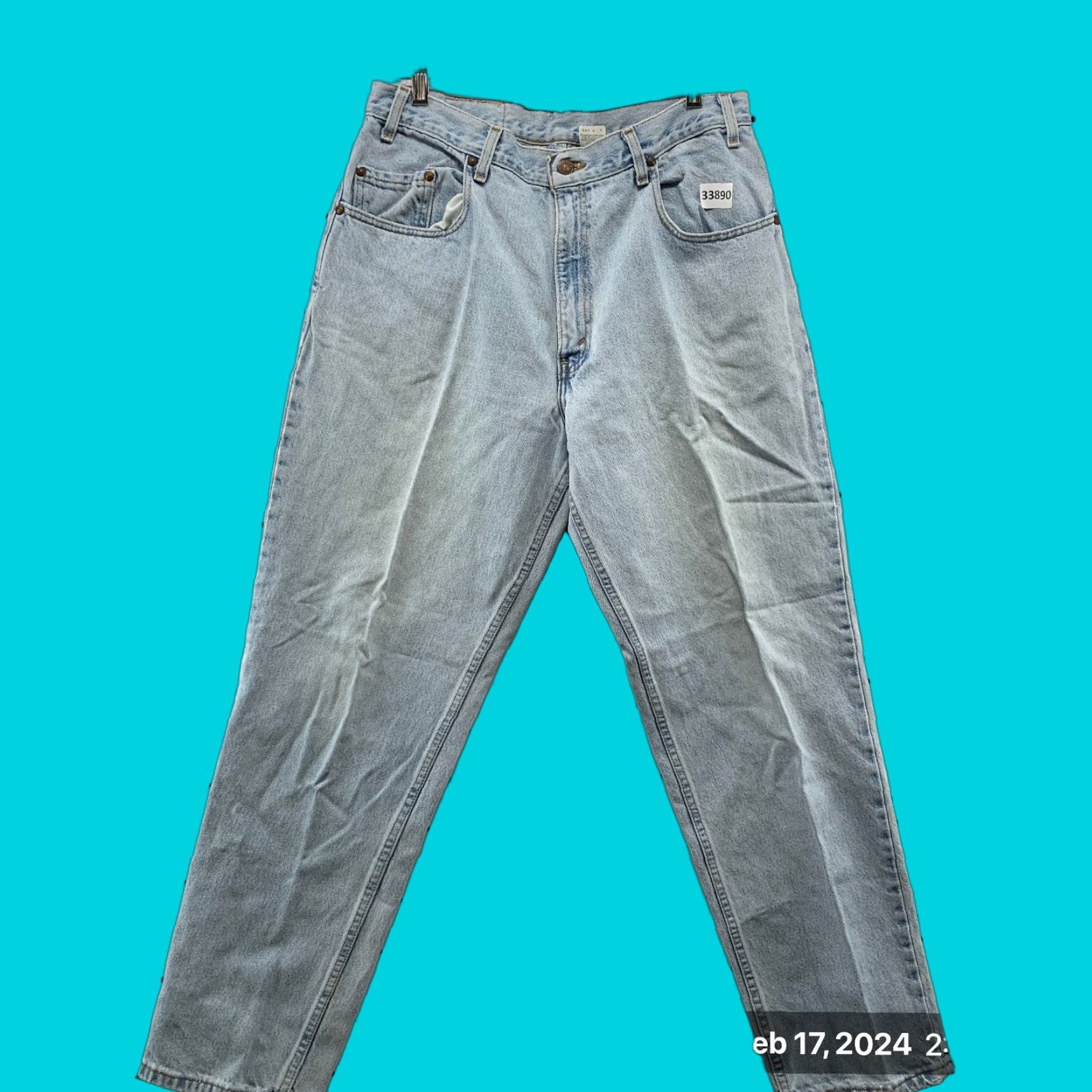 Levi's VINTAGE Levi's 545 Jeans Mens 34x32 Blue Denim Distressed USA 90s Tapered Relaxed Fit Regular Men Size US 34 / EU 50 - 1 Thumbnail